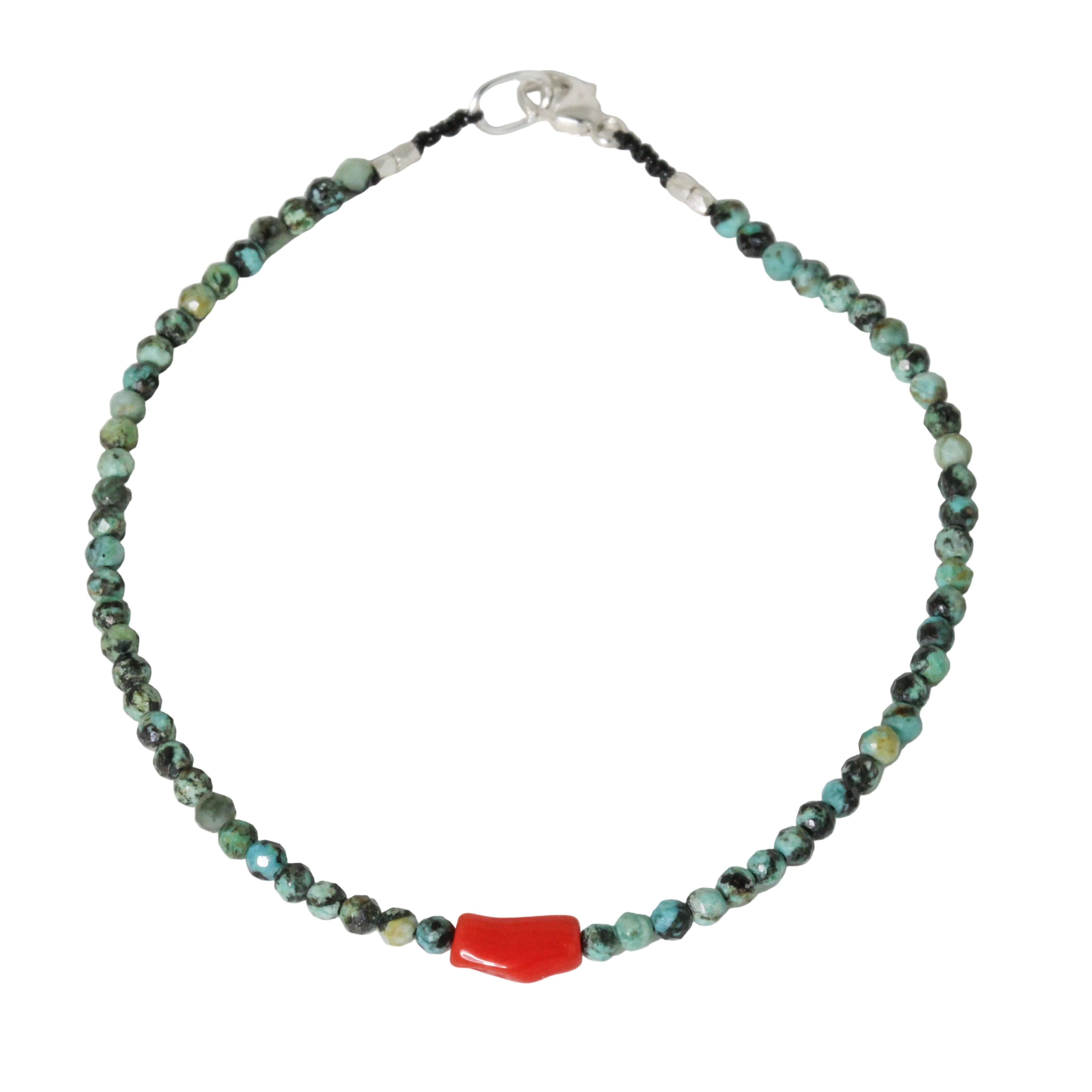 Chrysocolla + Coral Bracelet