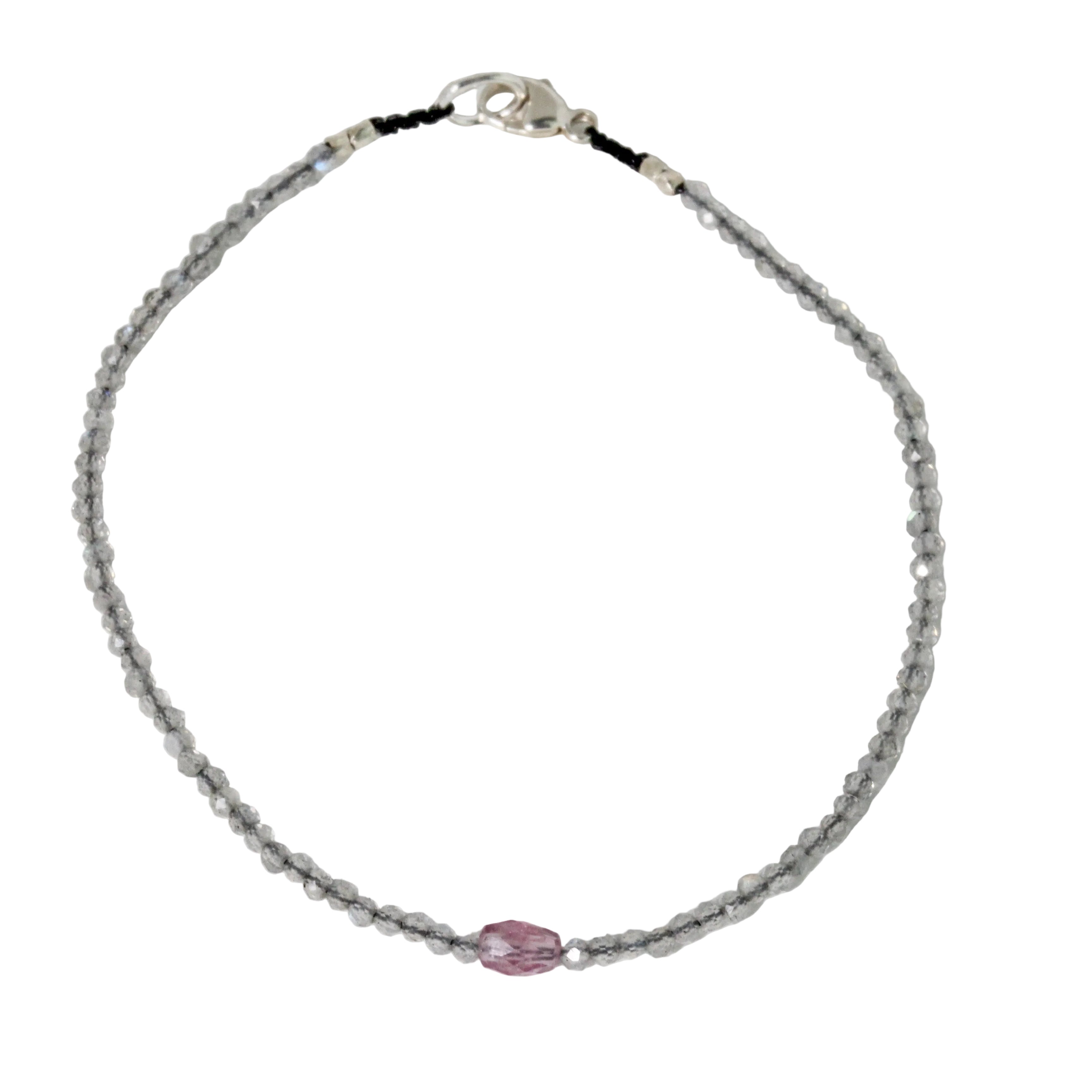 Labradorite + Pink Tourmaline Bracelet