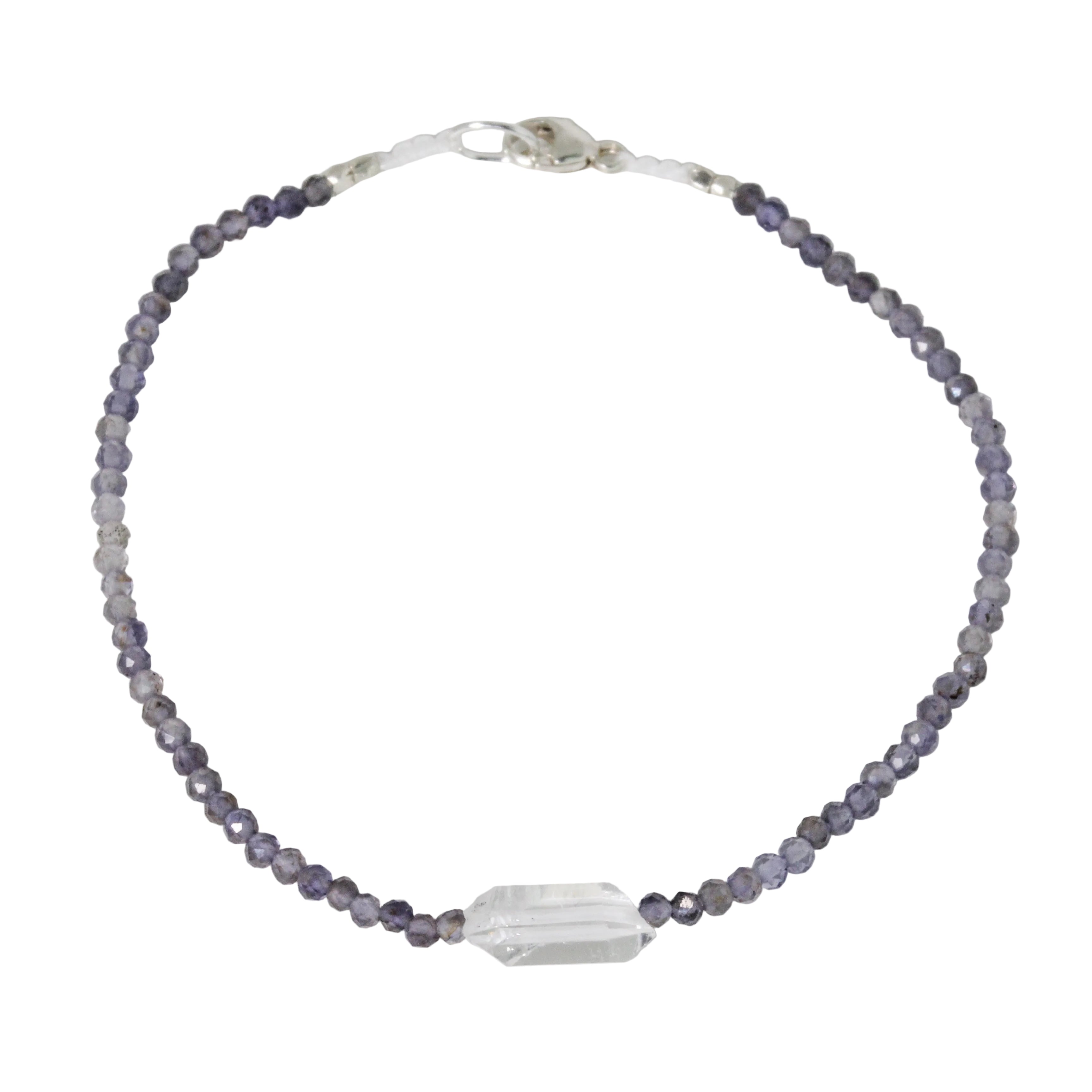 Iolite + Herkimer Quartz Bracelet