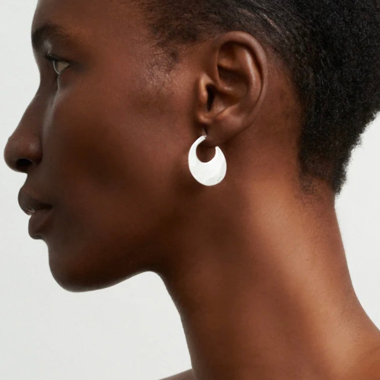Medium Moon Hoop Earrings