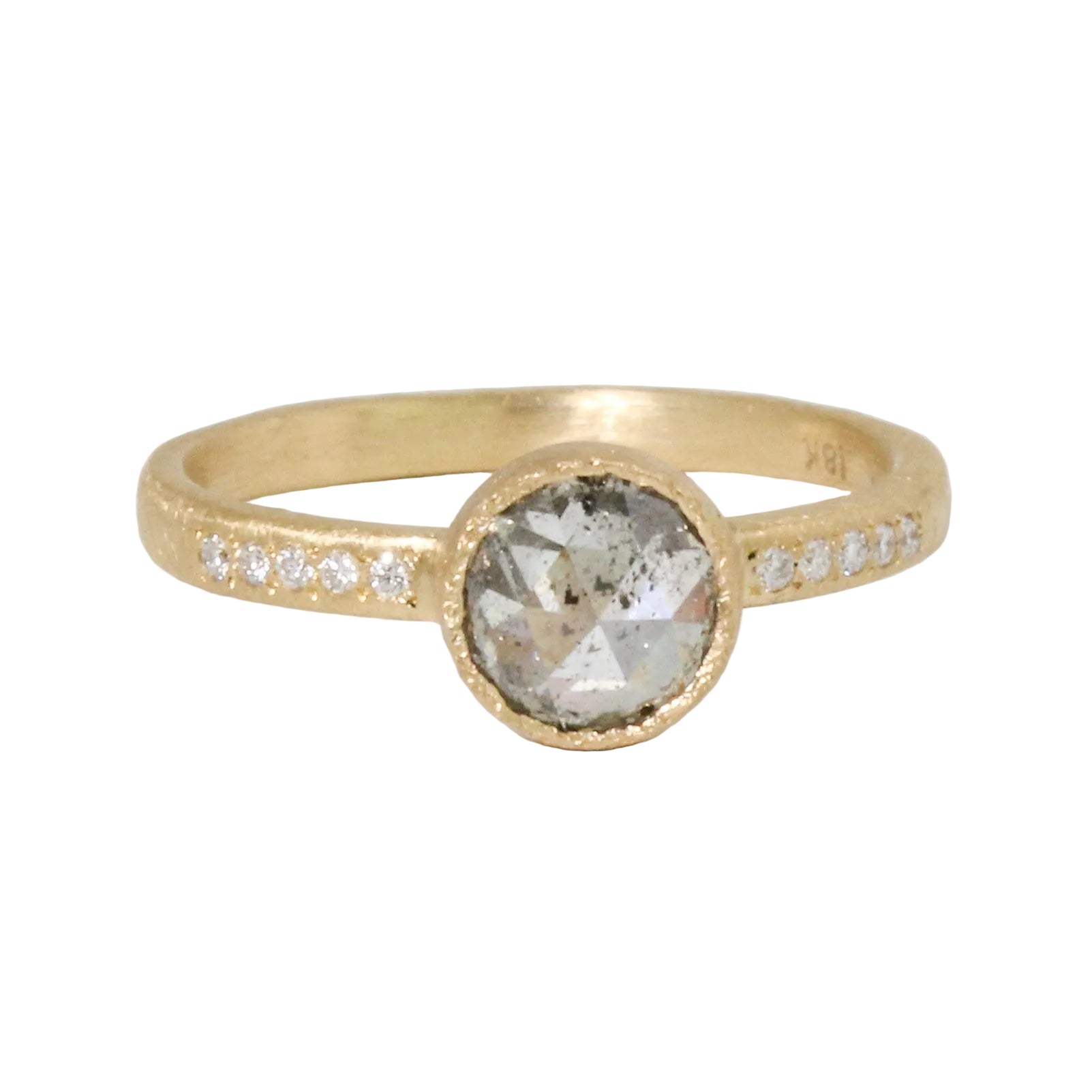 Salt and Pepper .97ct Diamond Ring