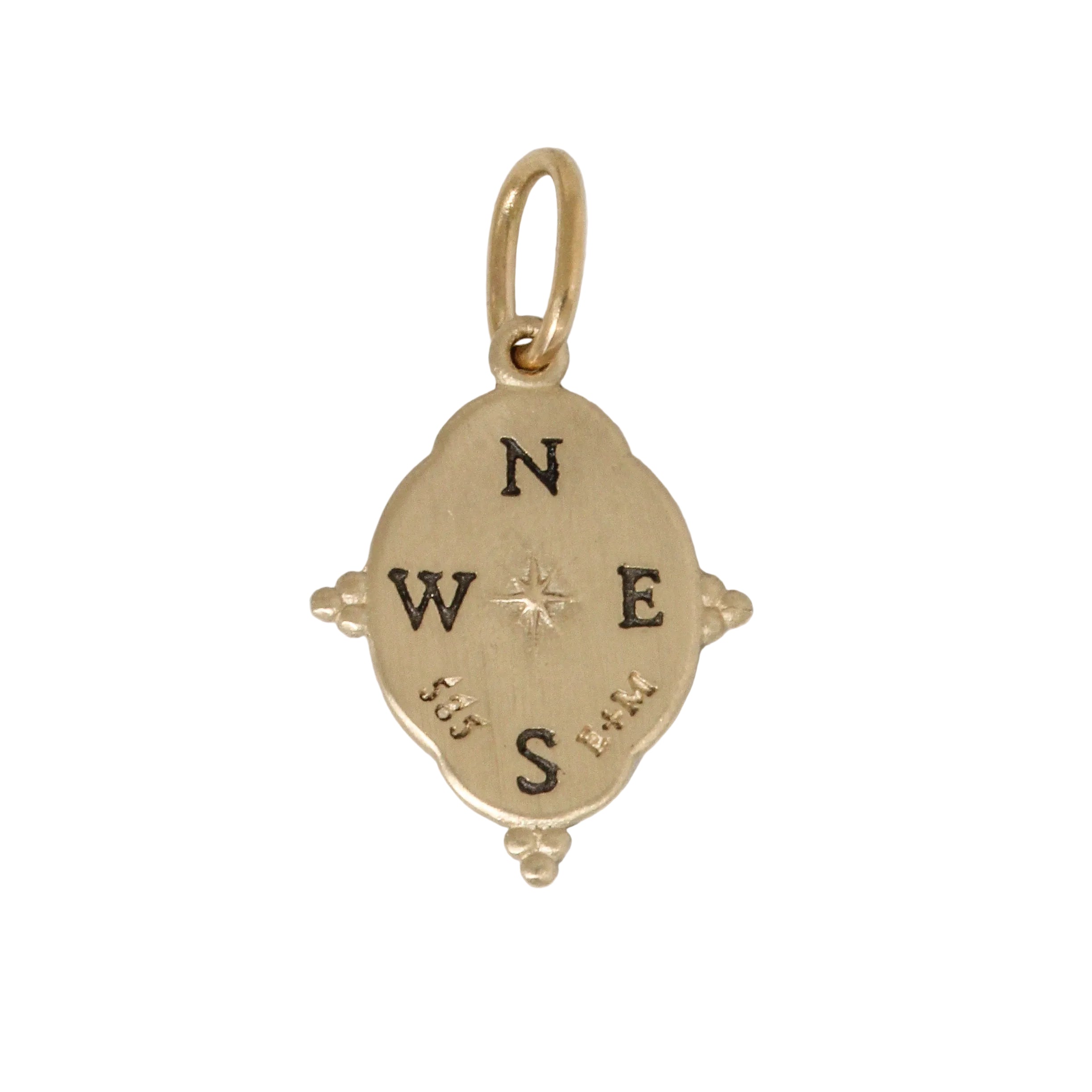 14K Small Ornate North Star Charm