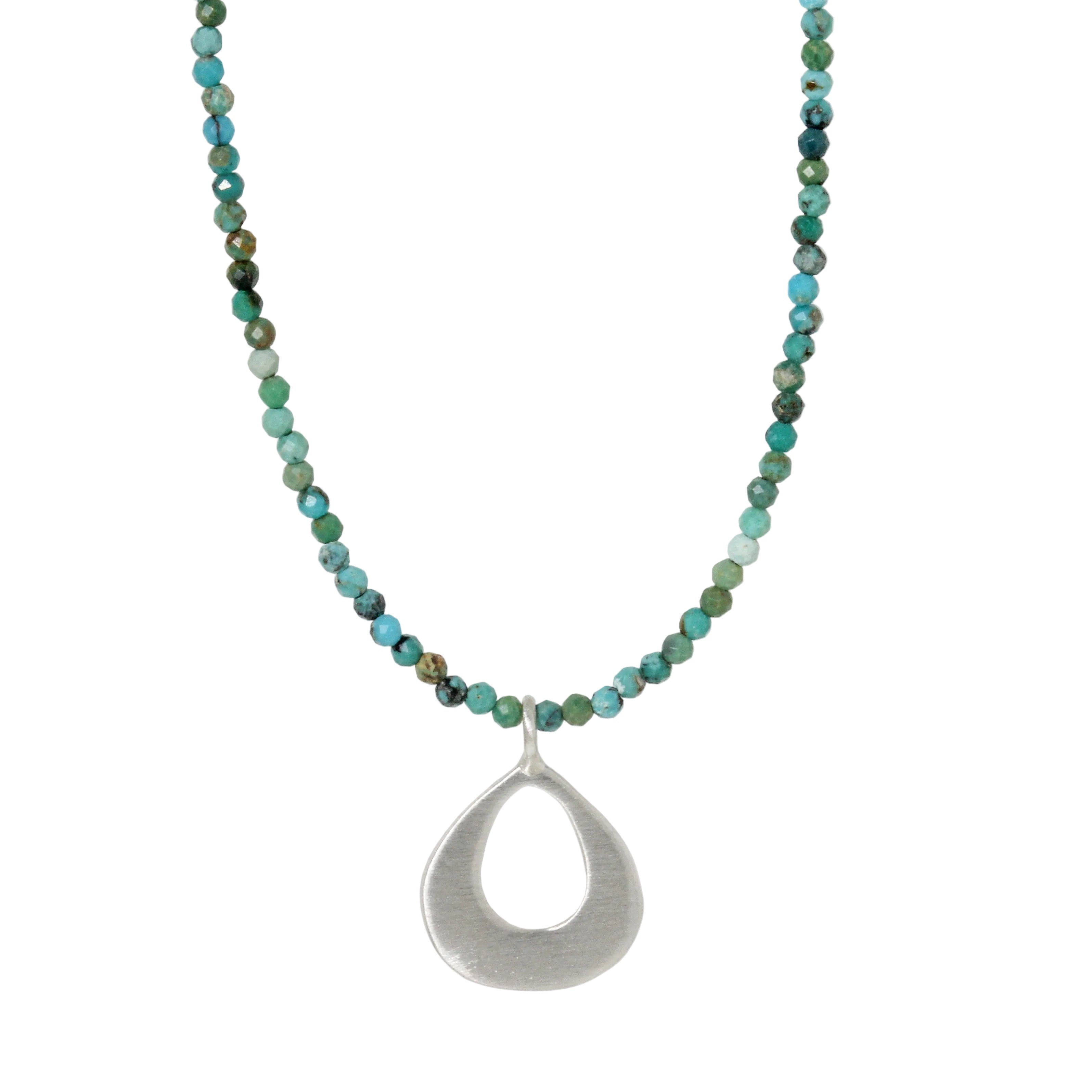 Small Open Drop on Turquoise Necklace