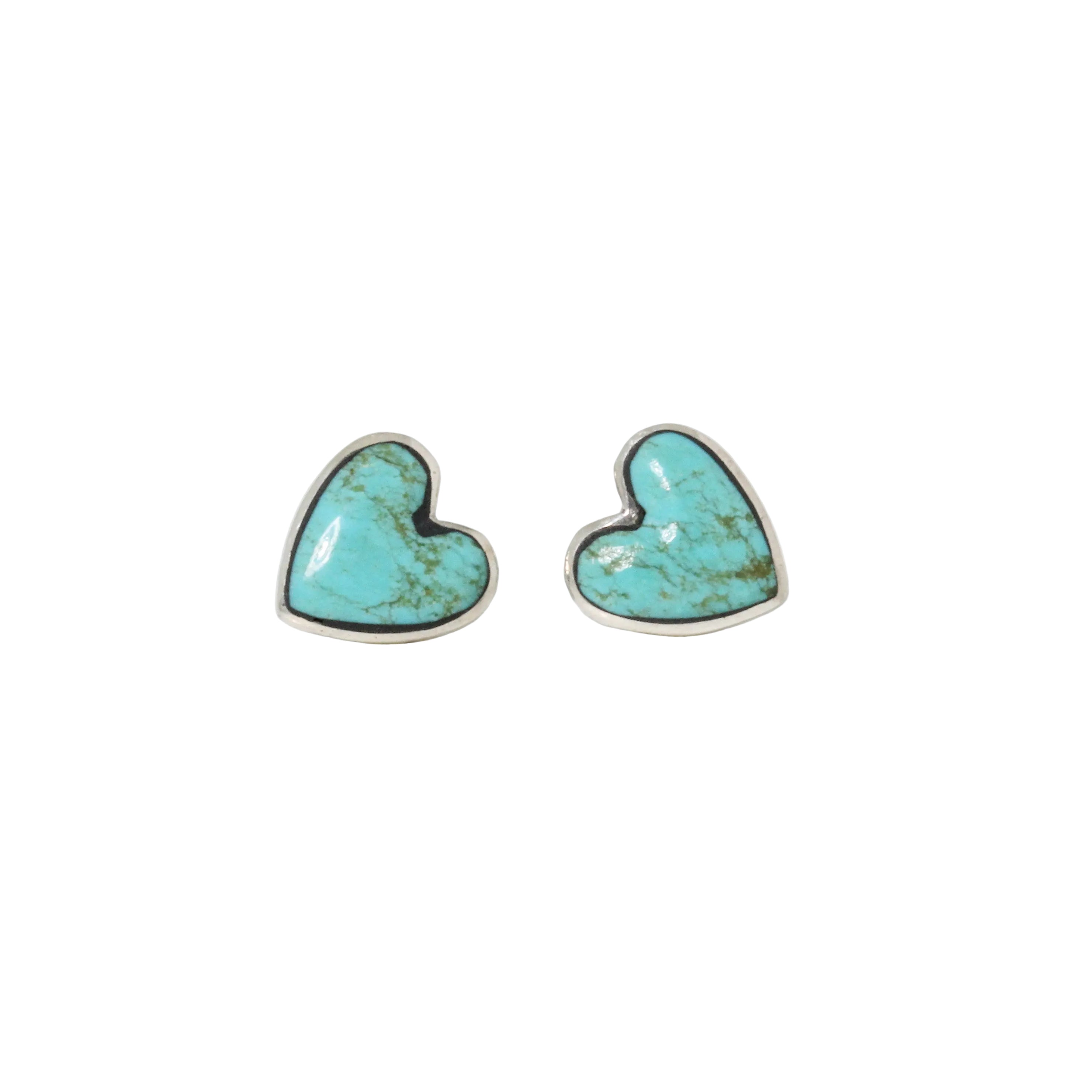Turquoise Heart Stud Earrings