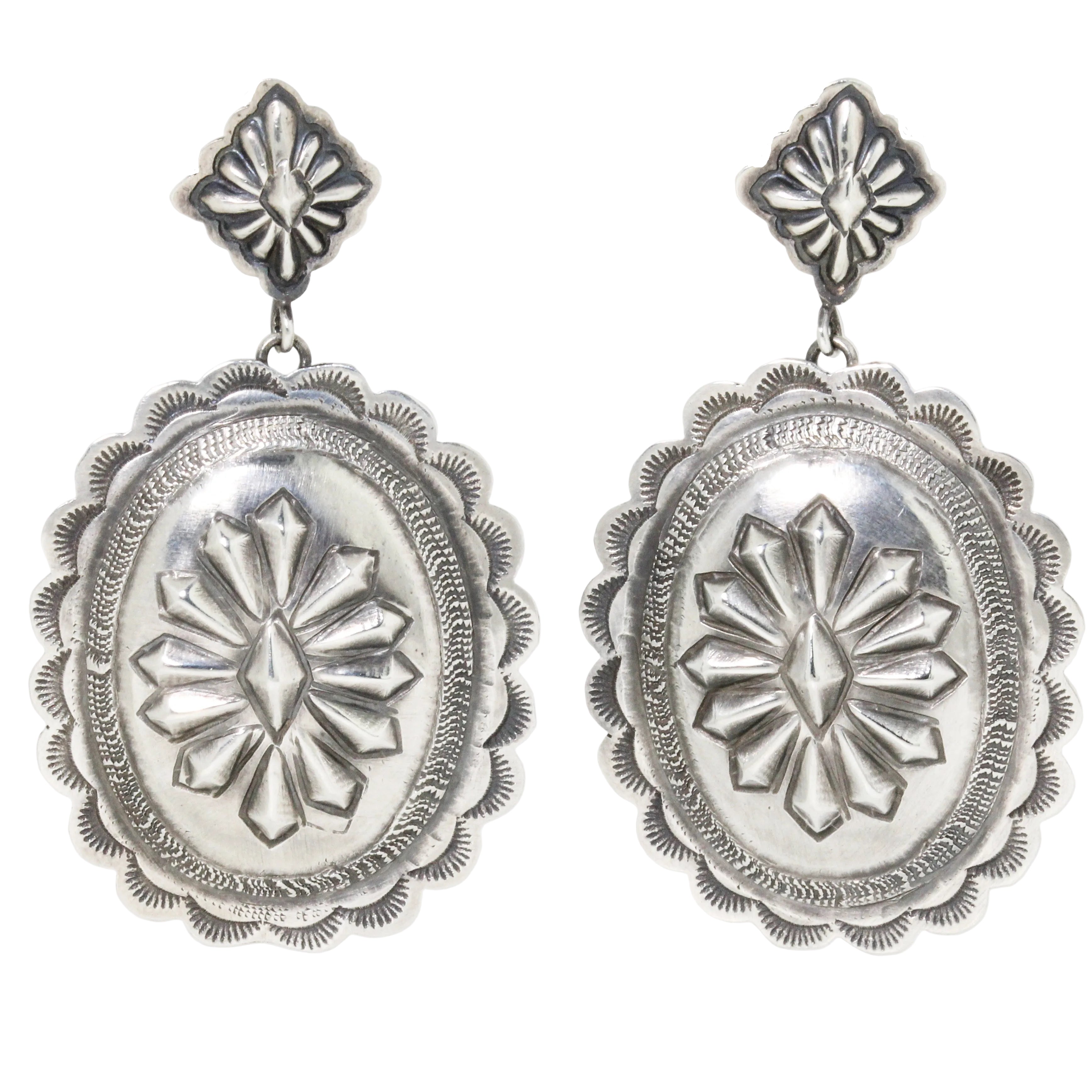 Silver Concho Earrings by T.Charlie
