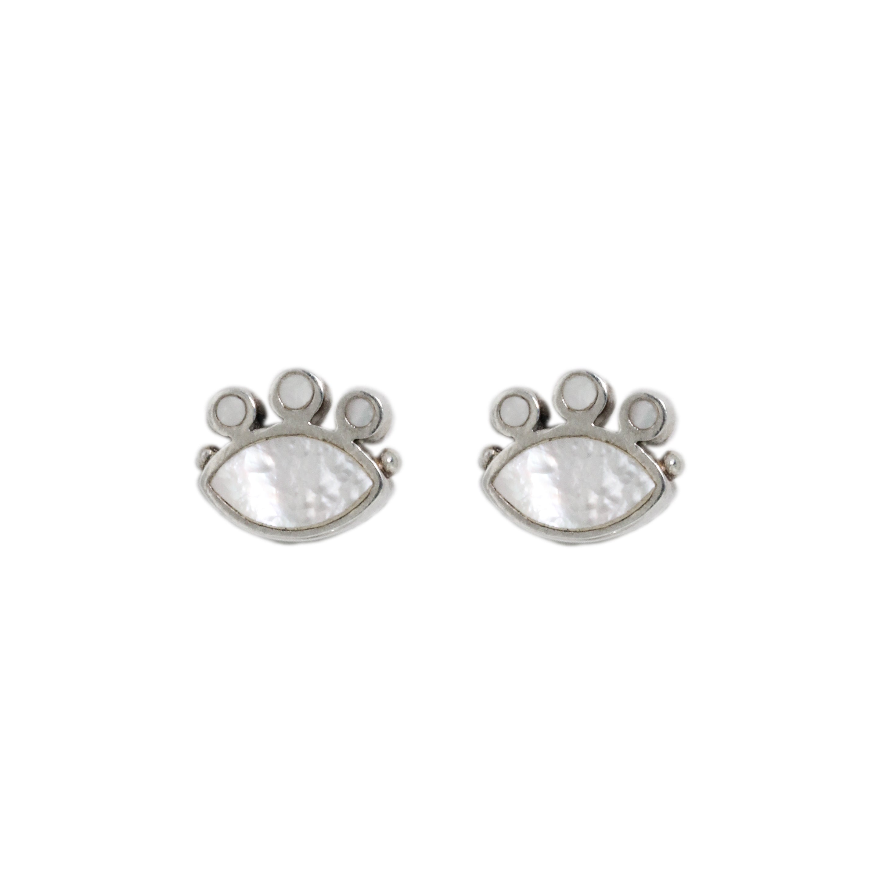 Mother of Pearl Eye See Stud Earrings