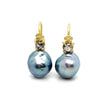 Tahitian Pearl and Salt + Pepper Diamond Earrings No.3
