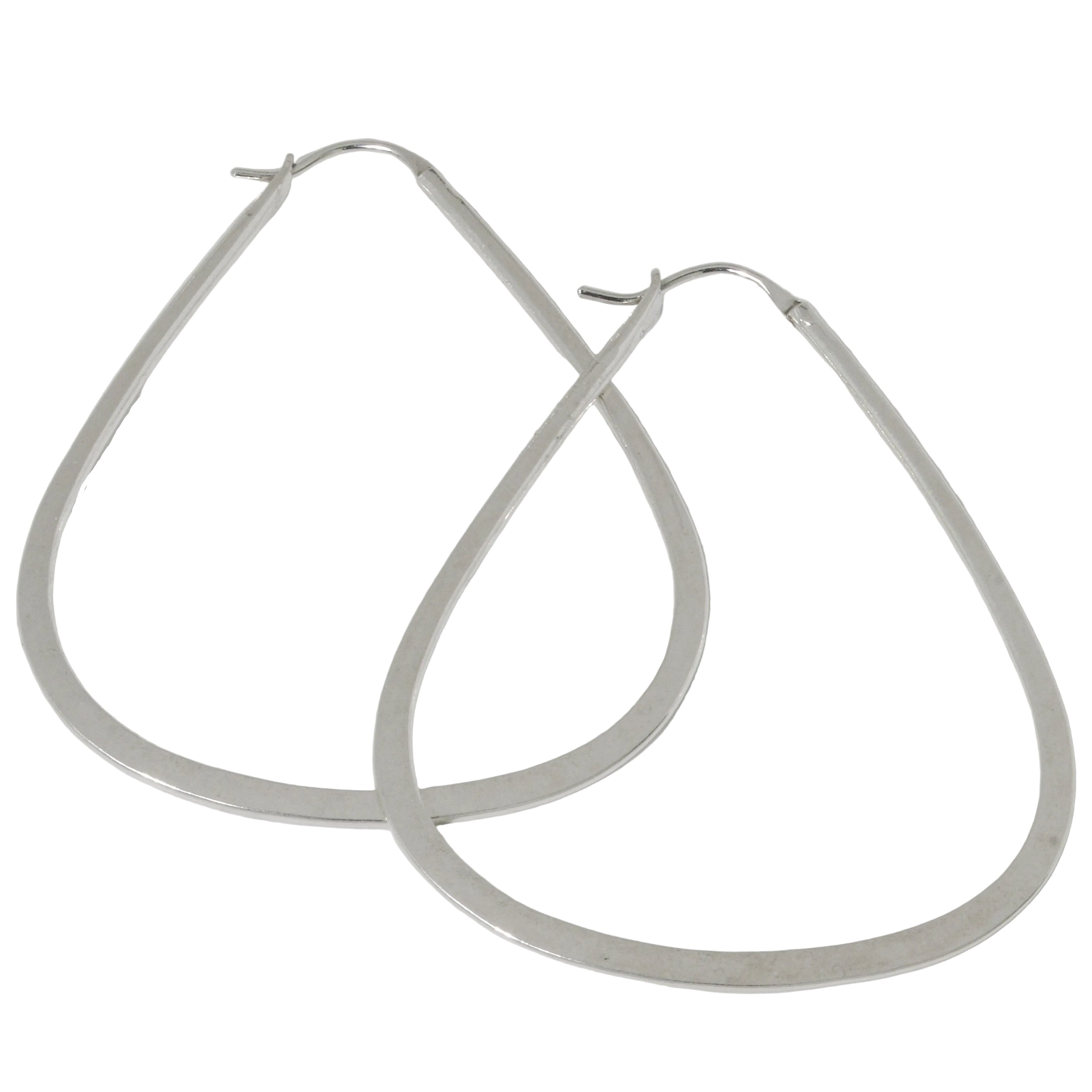 Large Silver Shadow Hoops