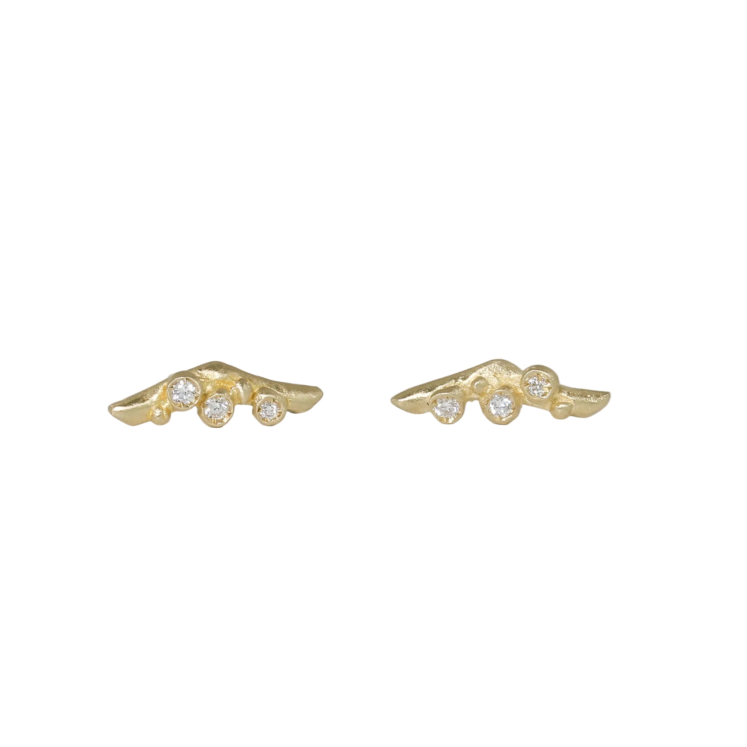 Mini Twig Diamond Stud Earrings