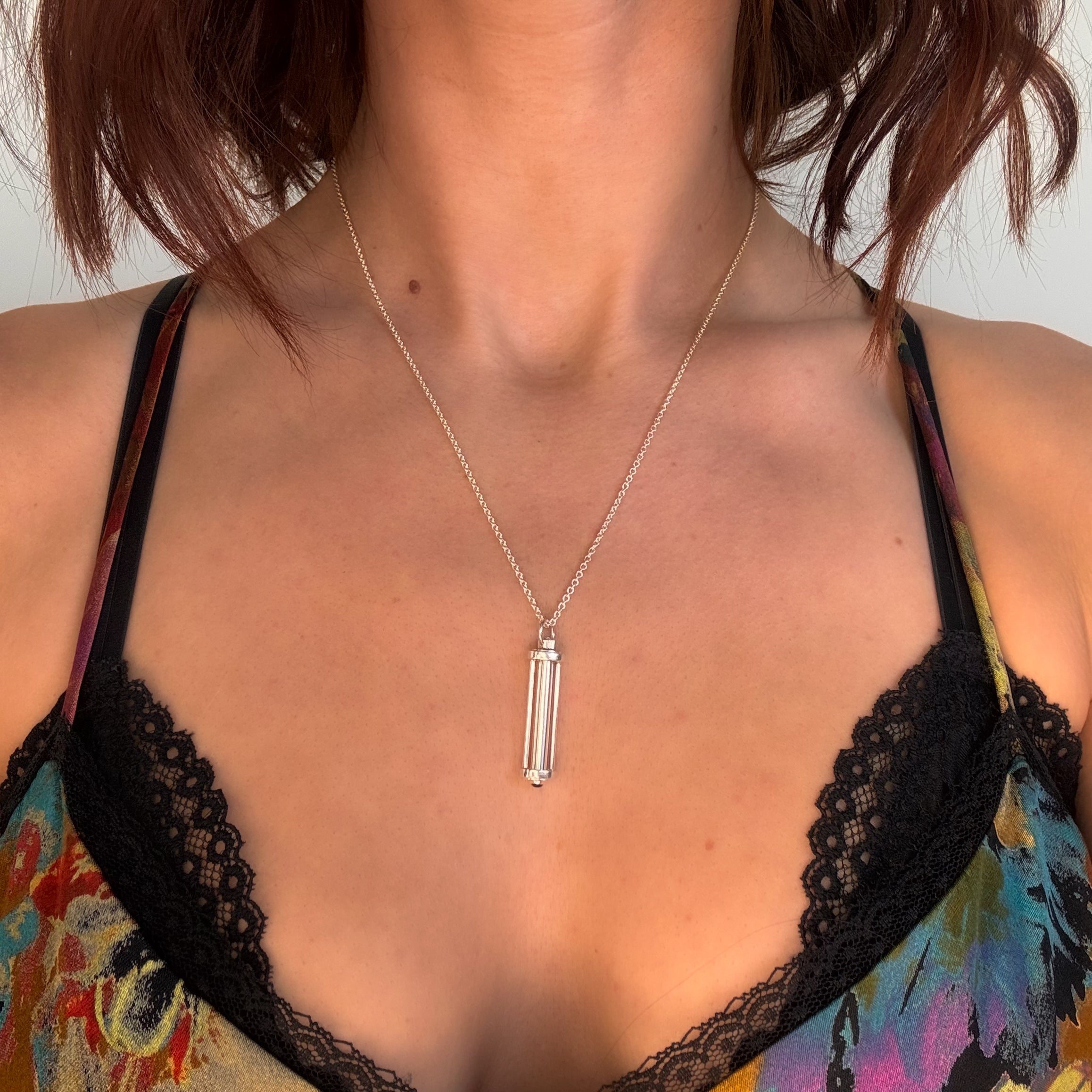 Black Onyx Rolling Pillar Necklace