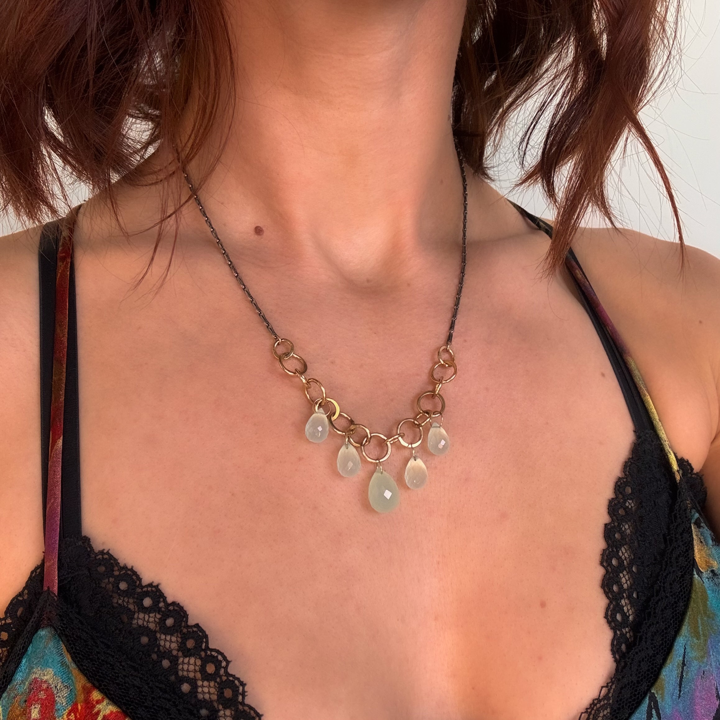 Aquarius Aqua Chalcedony Necklace