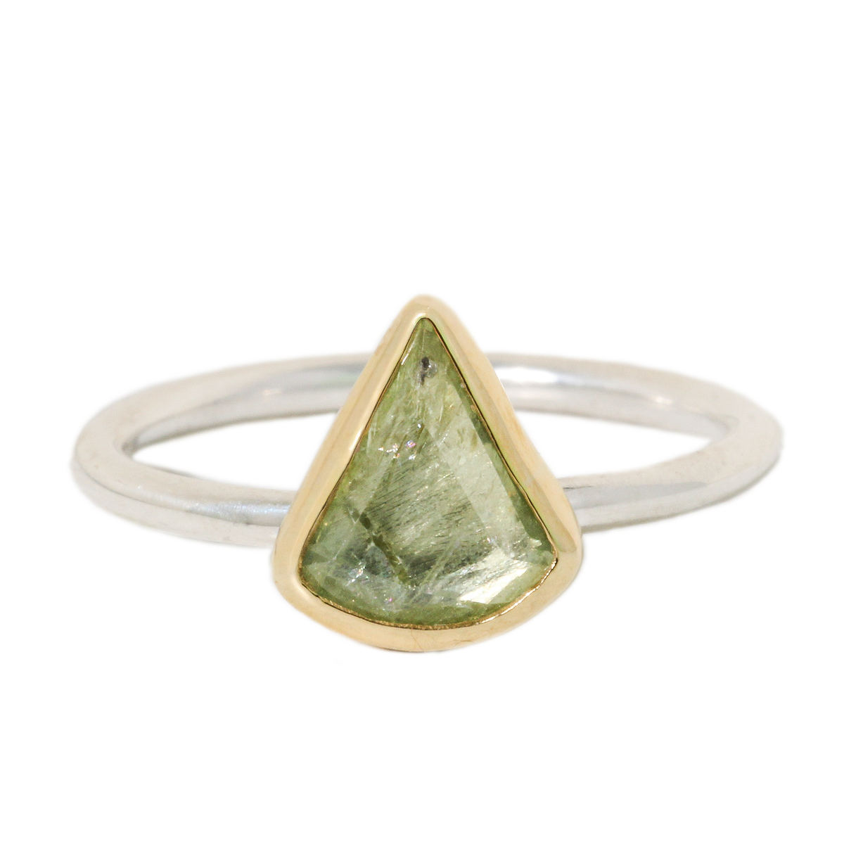 Light Green Peak Sapphire Stacking Ring