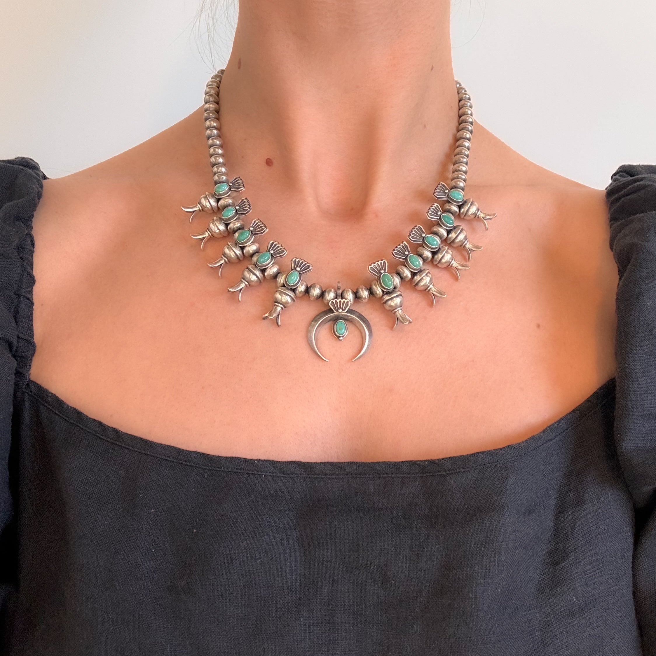Dennis Hogan Harvest Moon Squash Blossom Necklace