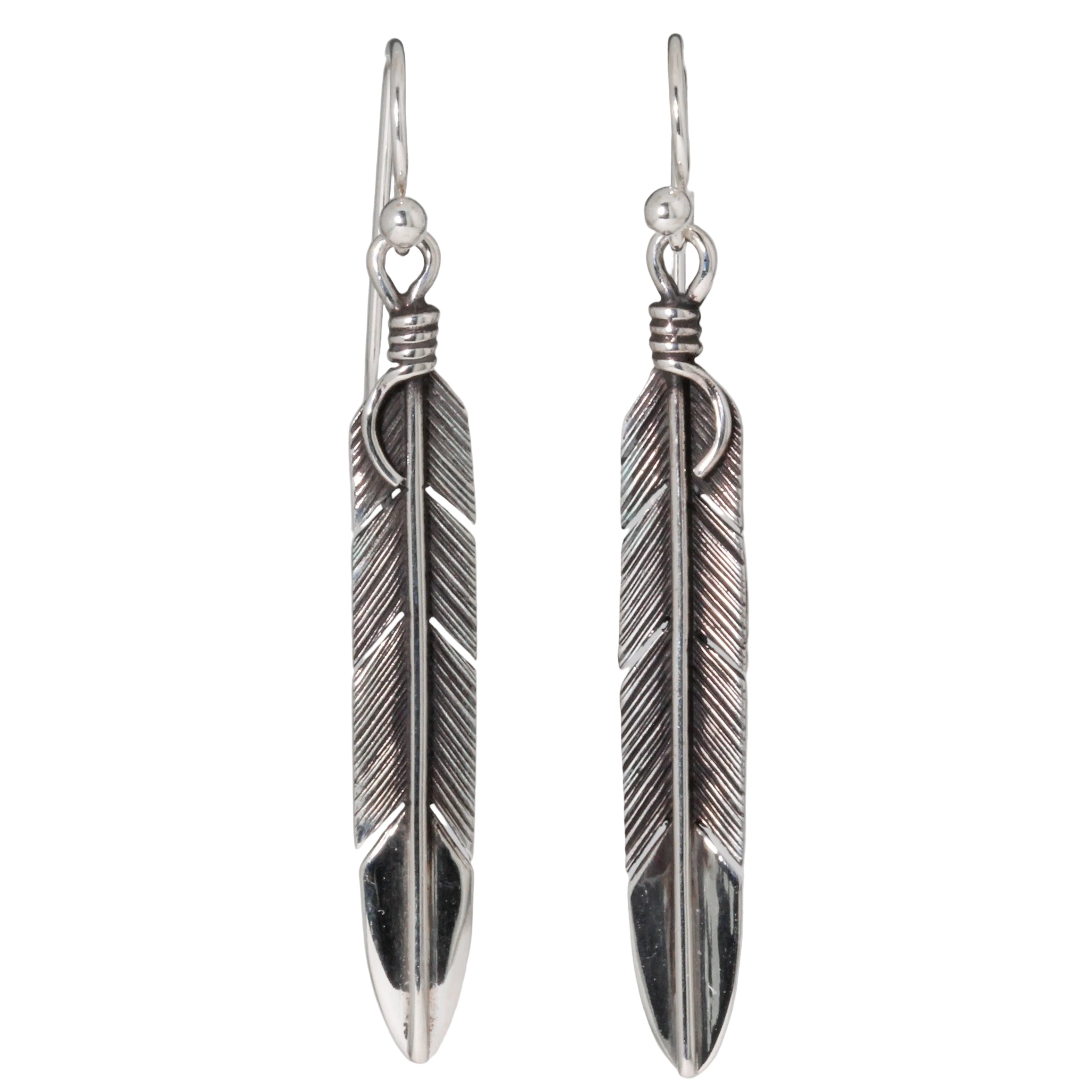 Long Skinny Feather Earrings