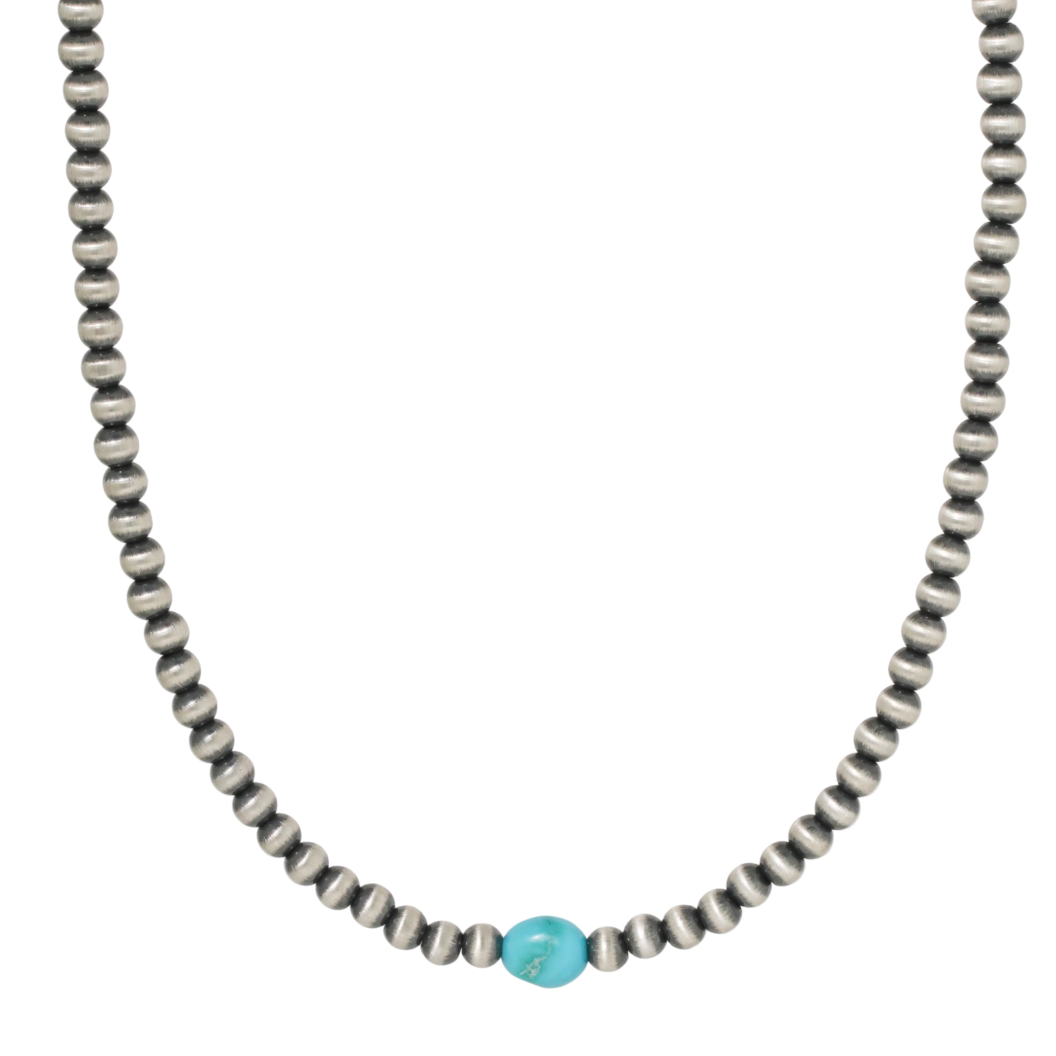 Navajo Pearl + Blue Turquoise Necklace