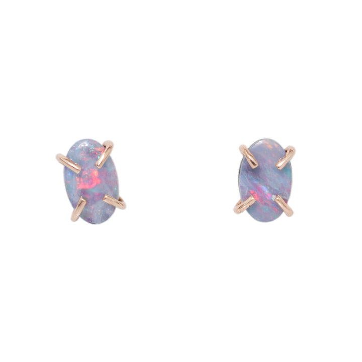 Mini Prong Opal Stud Earrings
