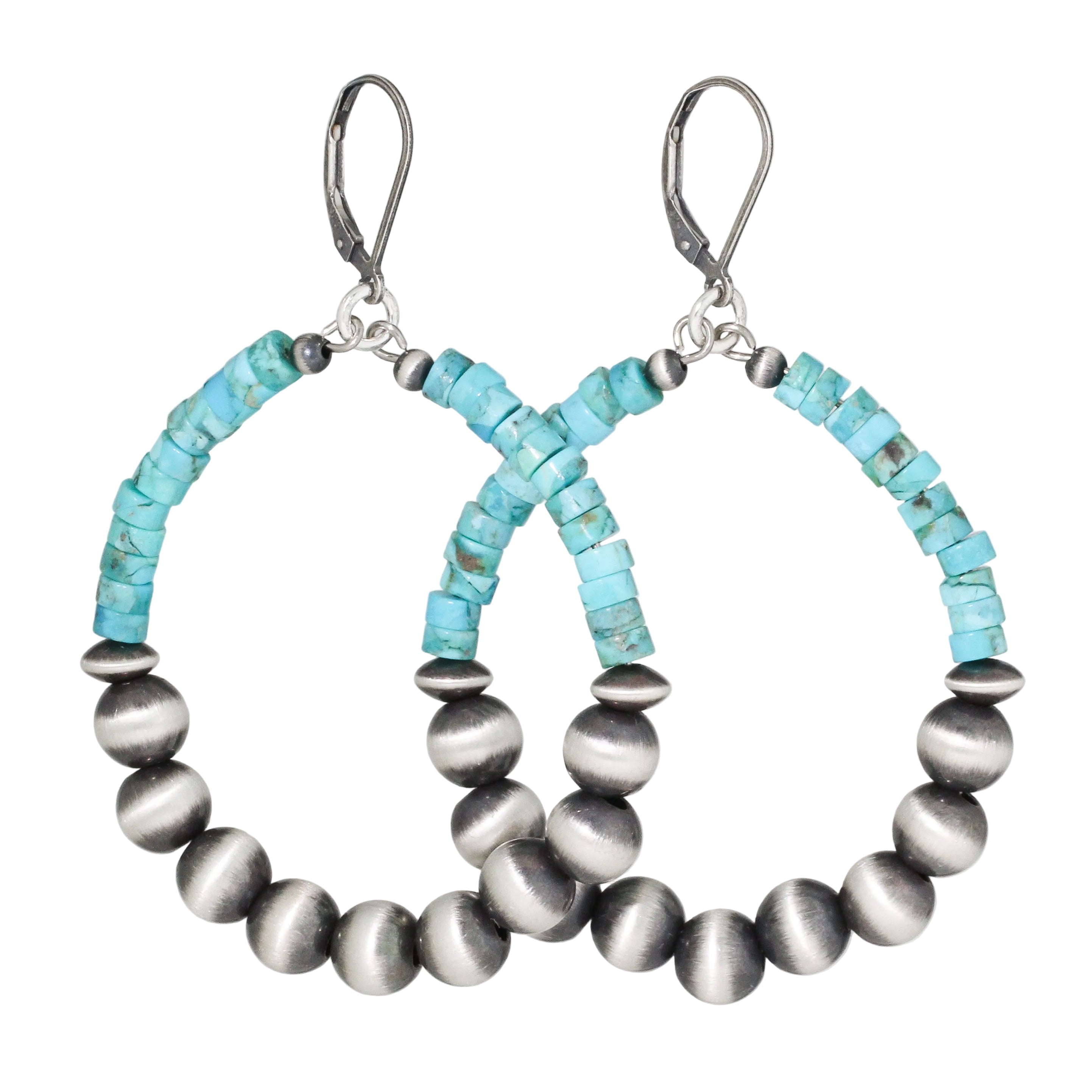 Heishi Turquoise Hoop Earrings