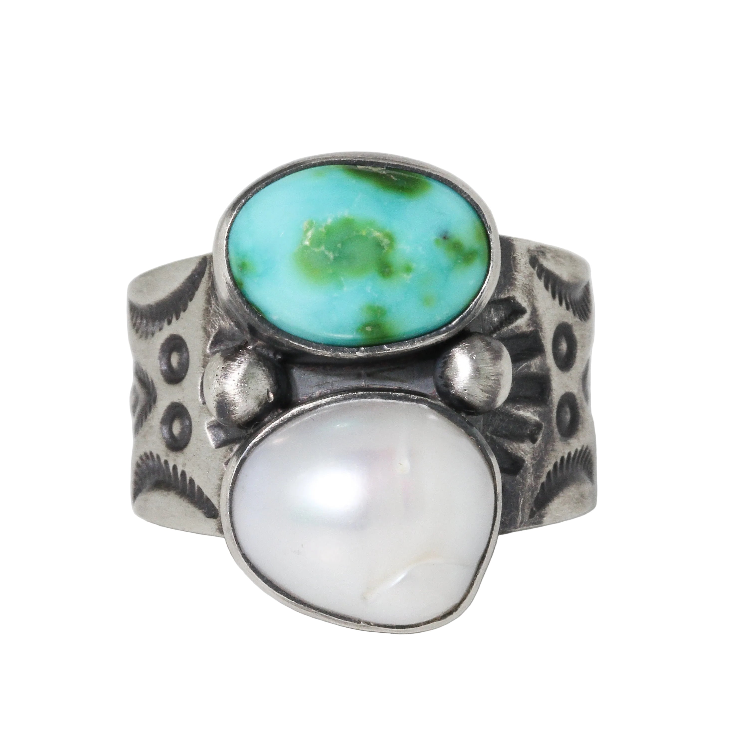 Sonoran Turquoise + Pearl Ring
