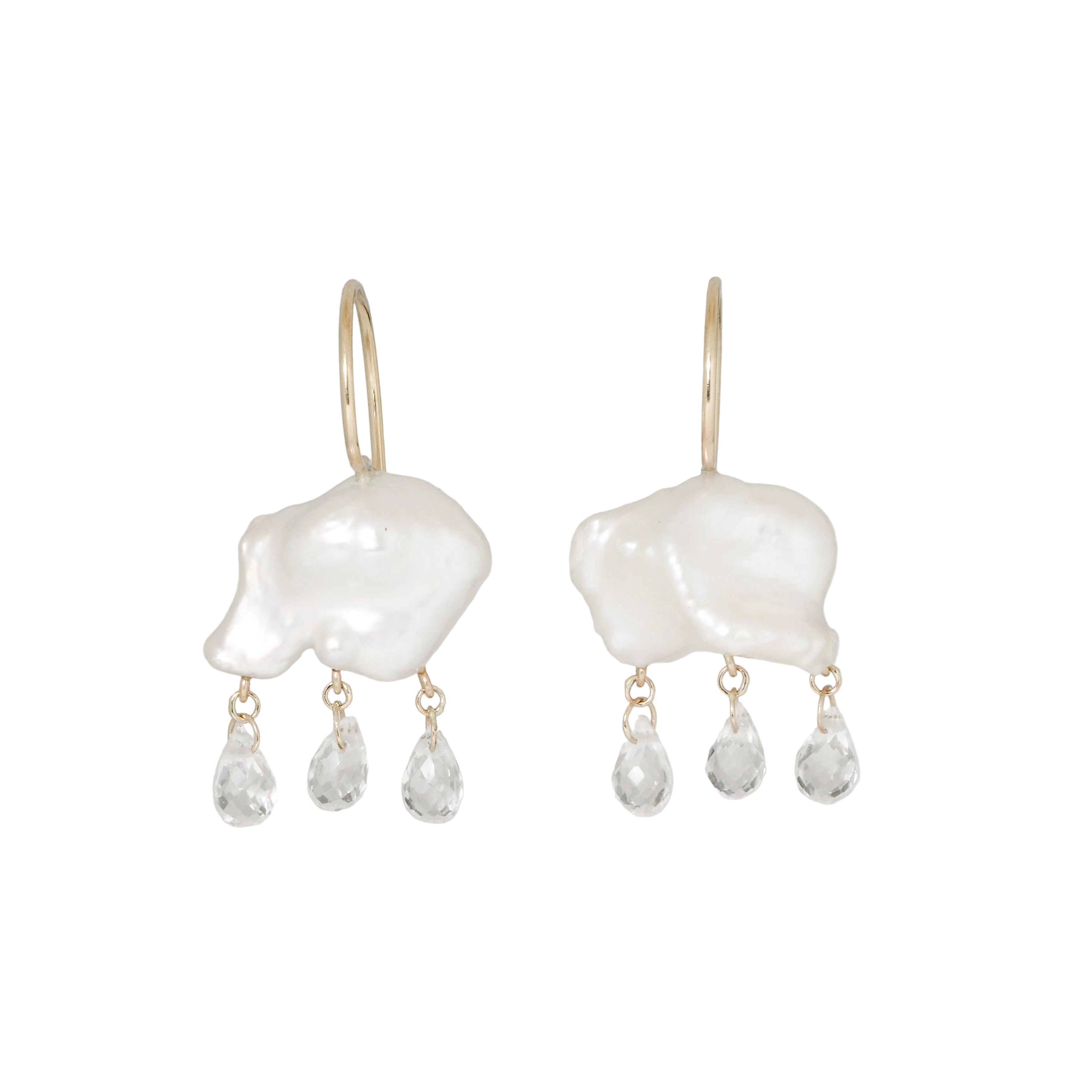 Rainy Day White Pearl Earrings No.1