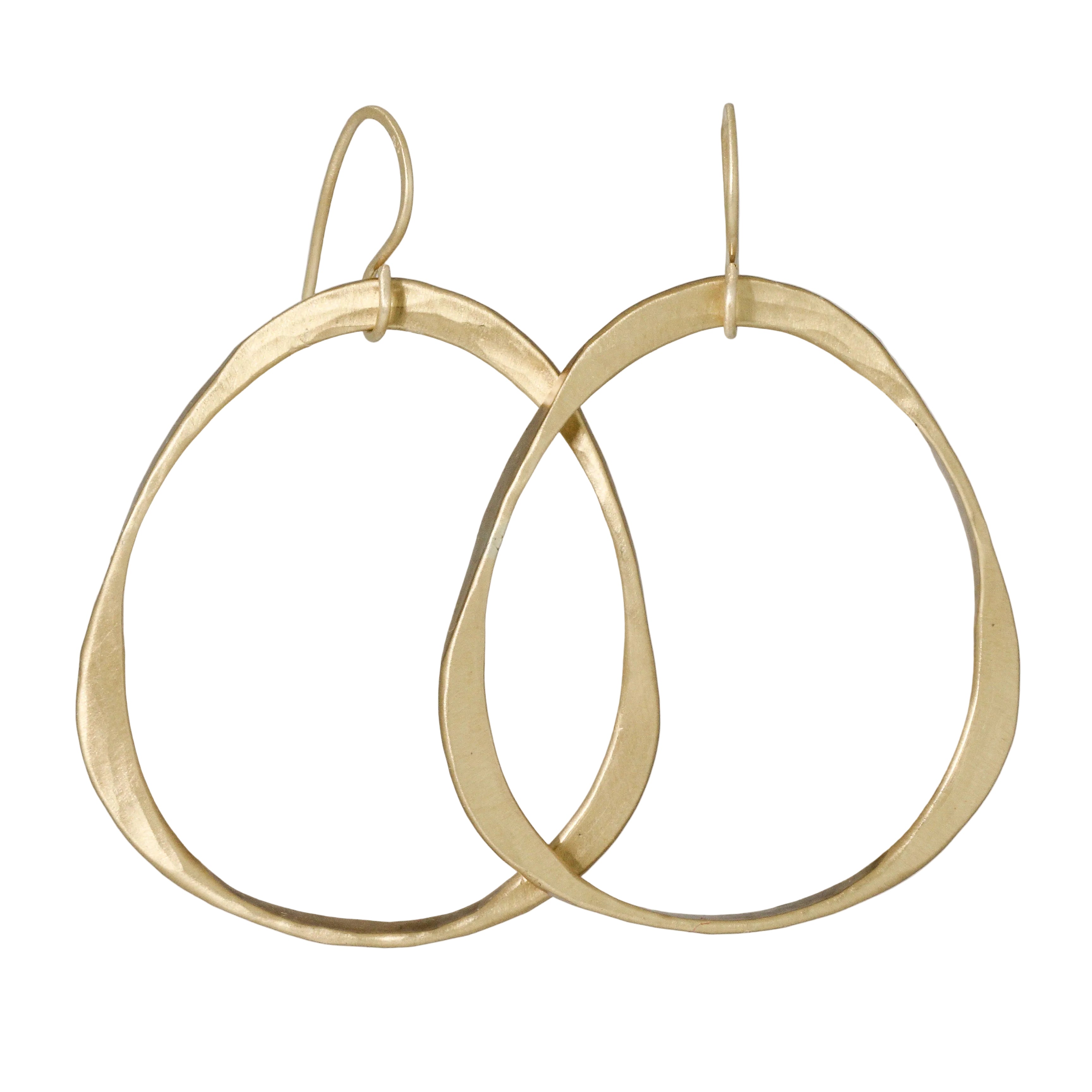 Large Brass Forward Hoop Earrings