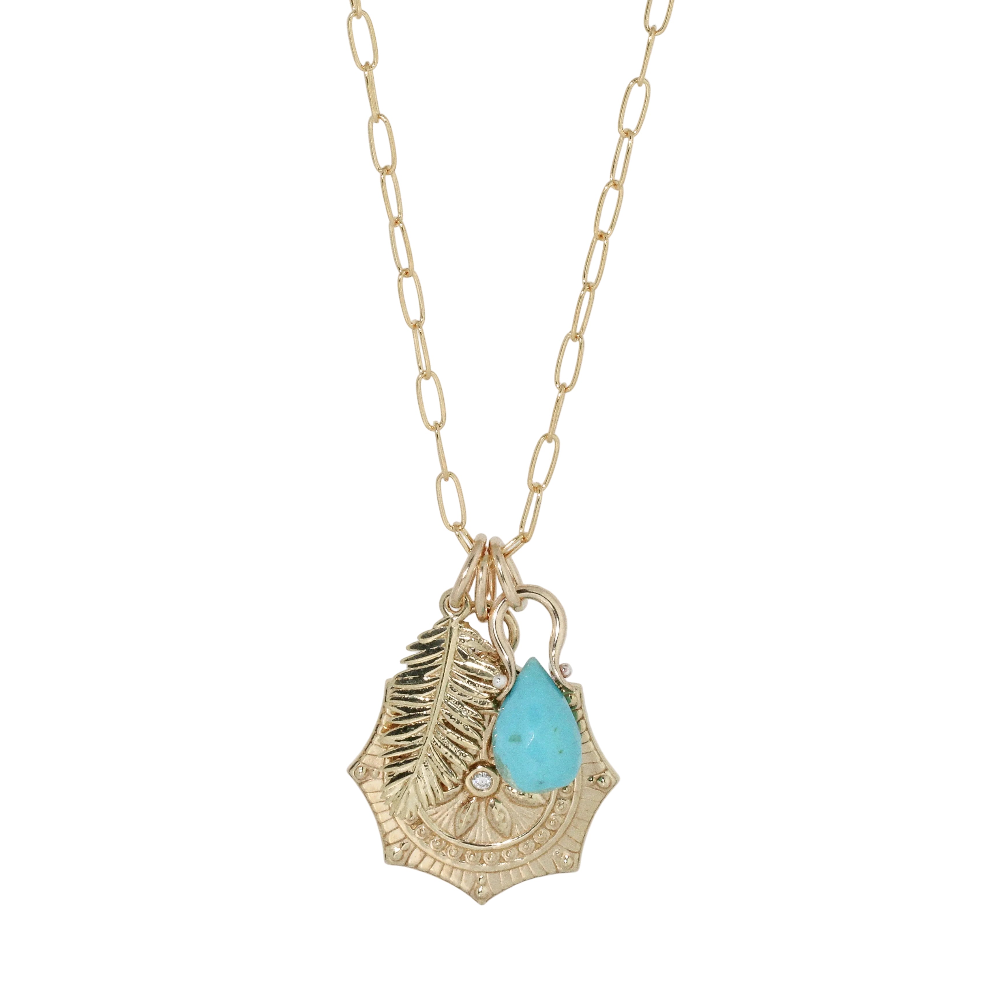Mandala Turquoise Charm Necklace