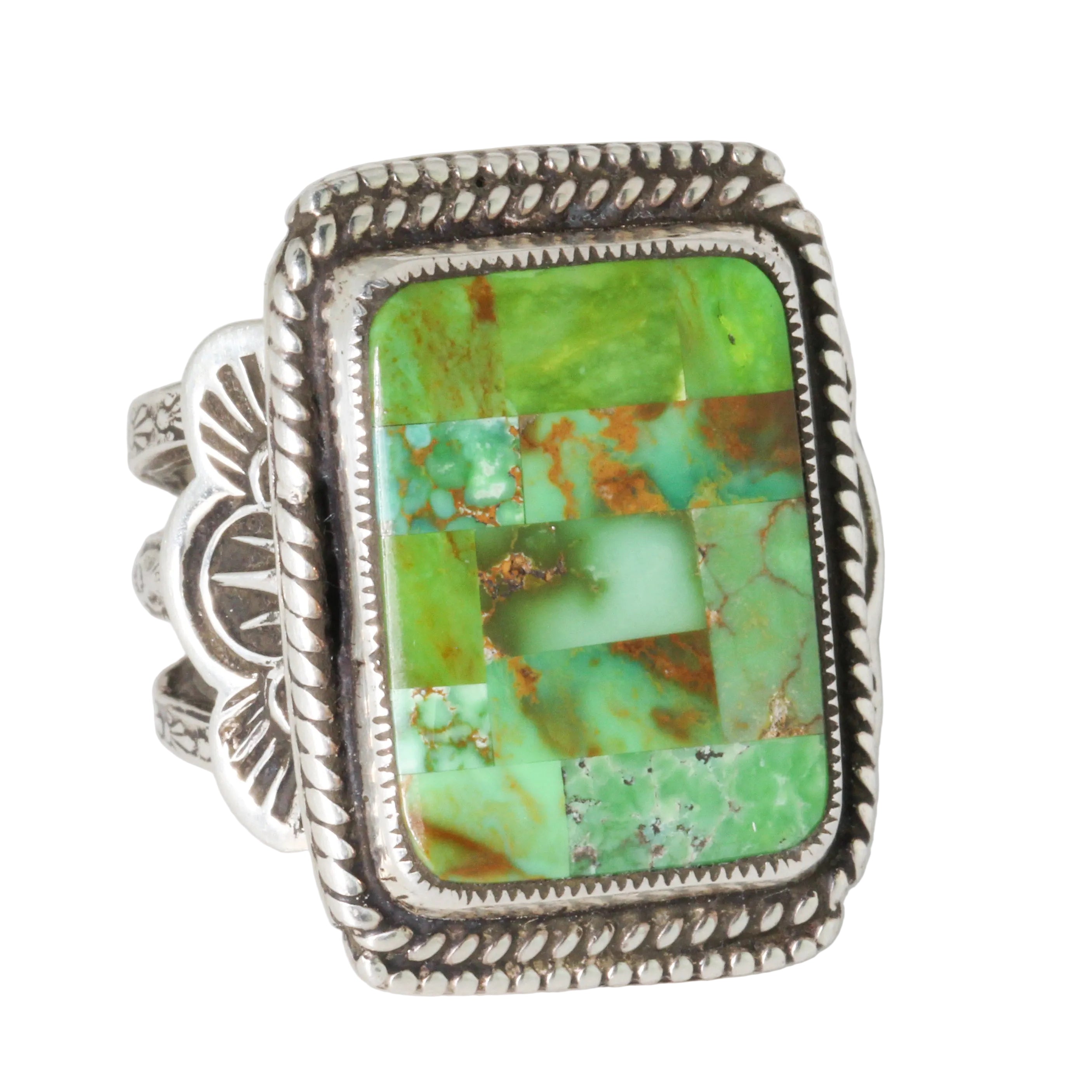 Aldrich Green Turquoise Mosaic Ring