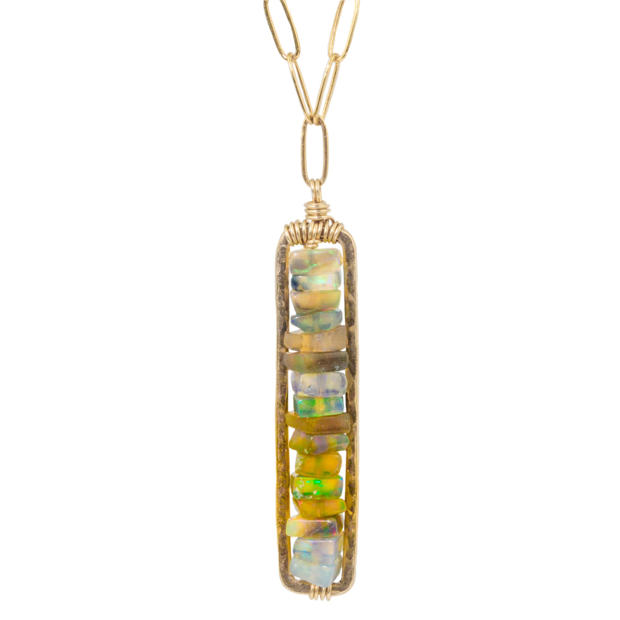 Stacked Black Opal Necklace