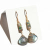 Stacked Black Opal and Labradorite Earrings