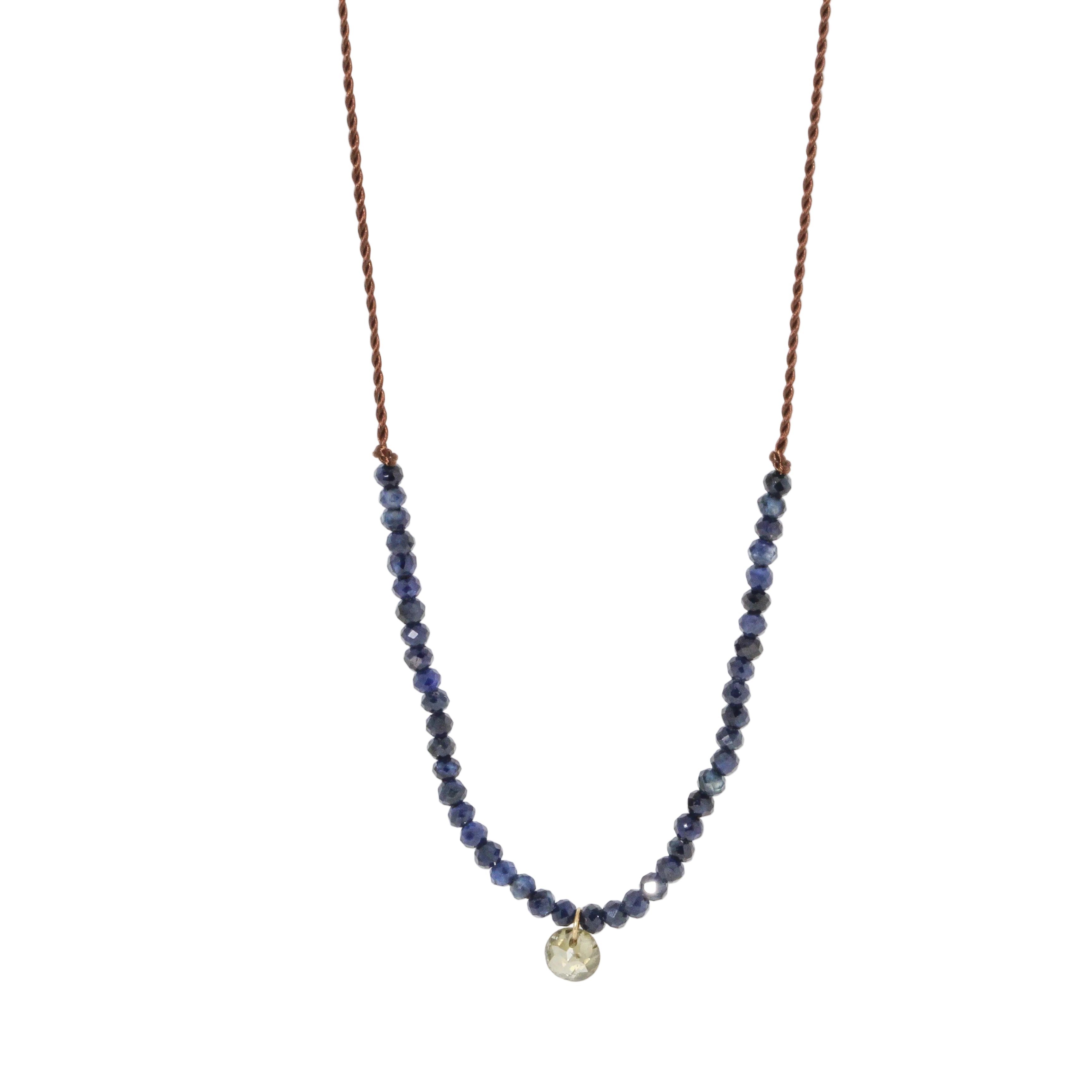 Sapphire + Diamond Charm Necklace