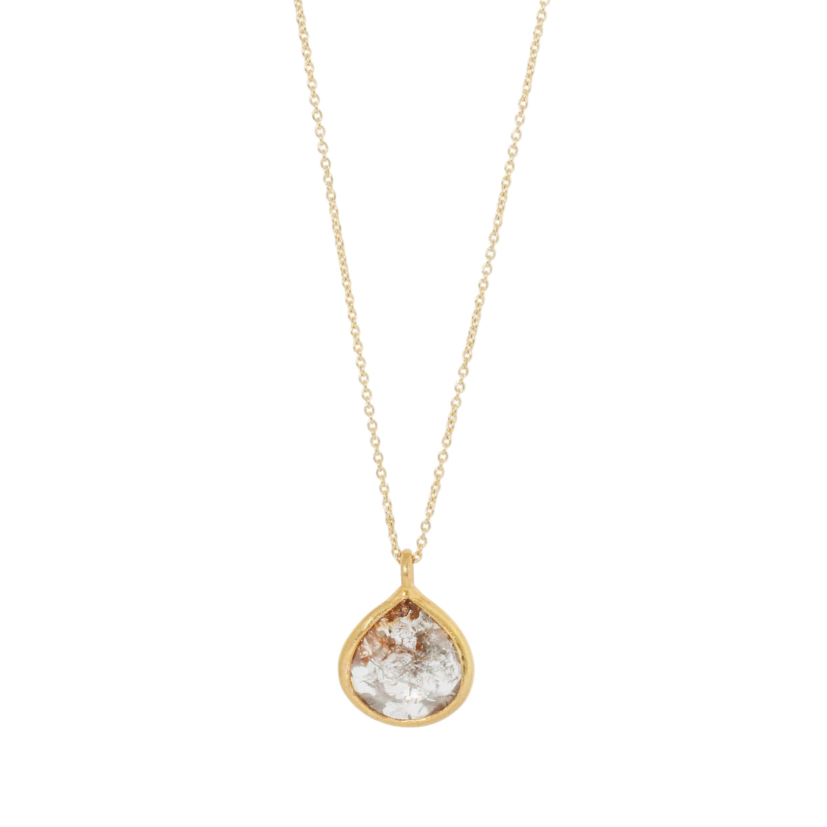 Peachy Teardrop Diamond Necklace