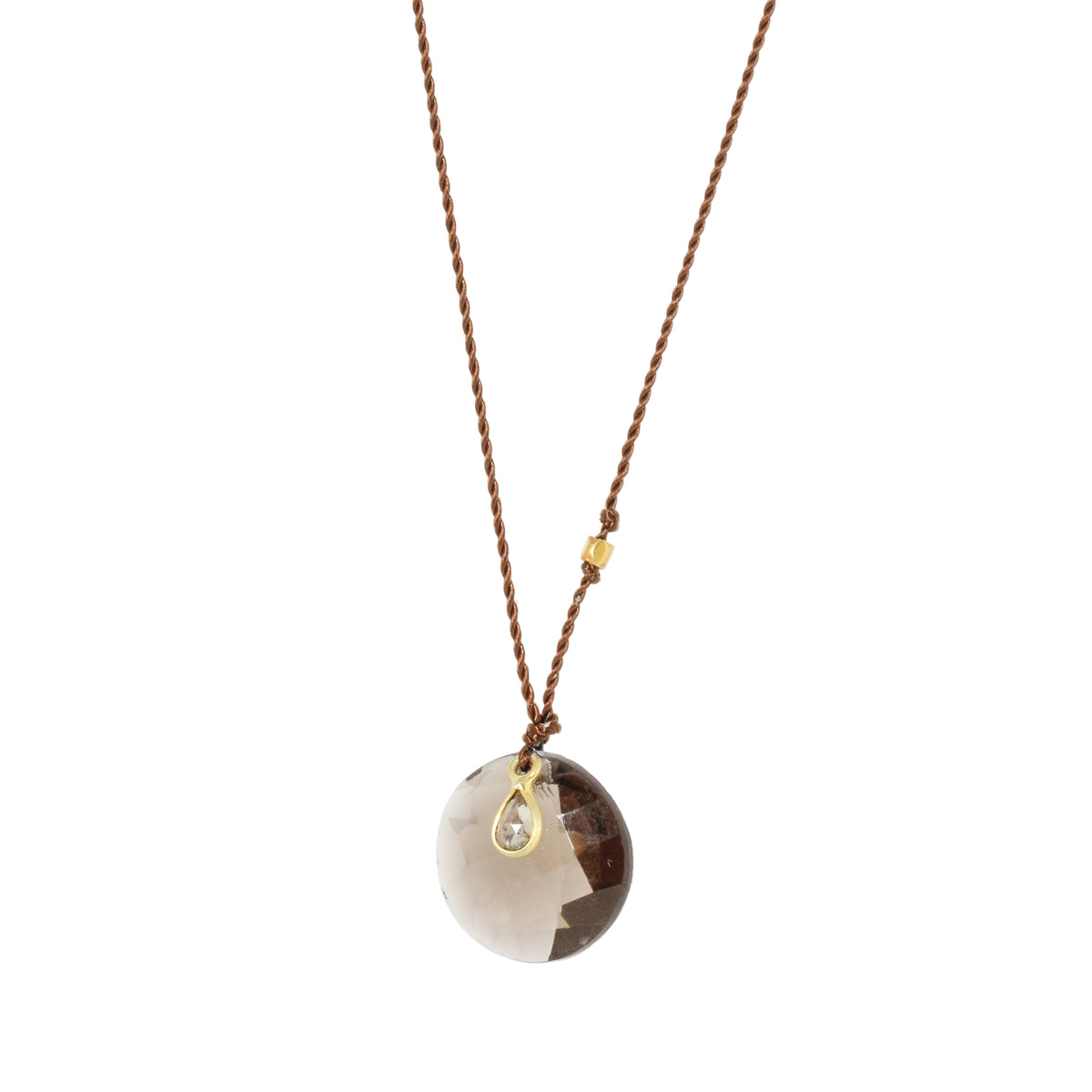 Smoky Quartz + Diamond Necklace