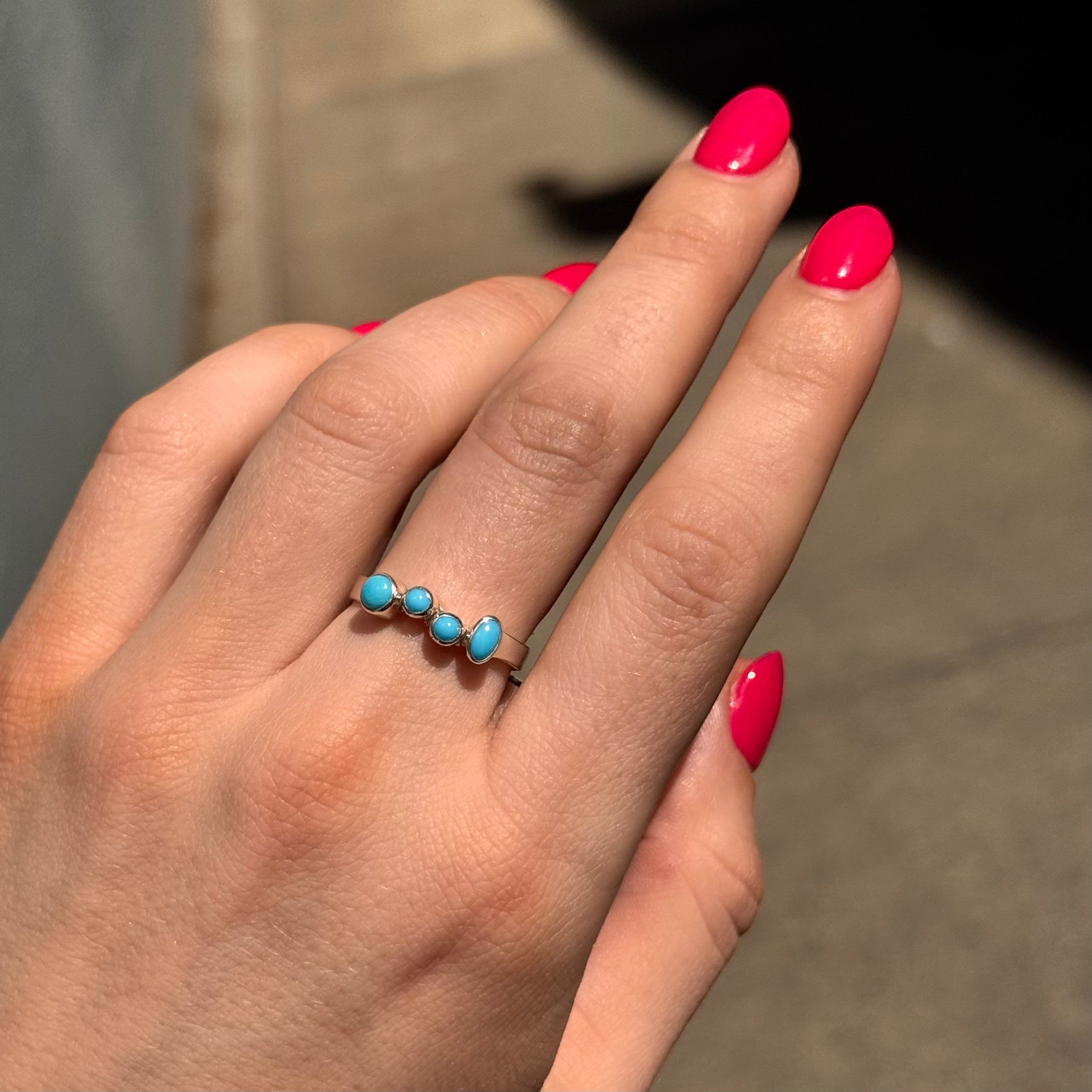 Turquoise Bubble Stacker Ring