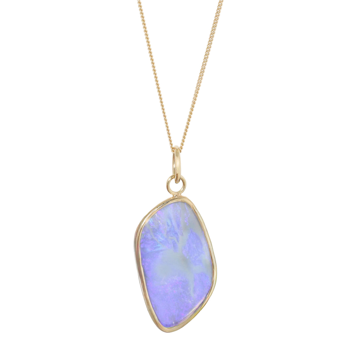 Butterfly Wing Opal Slice Necklace