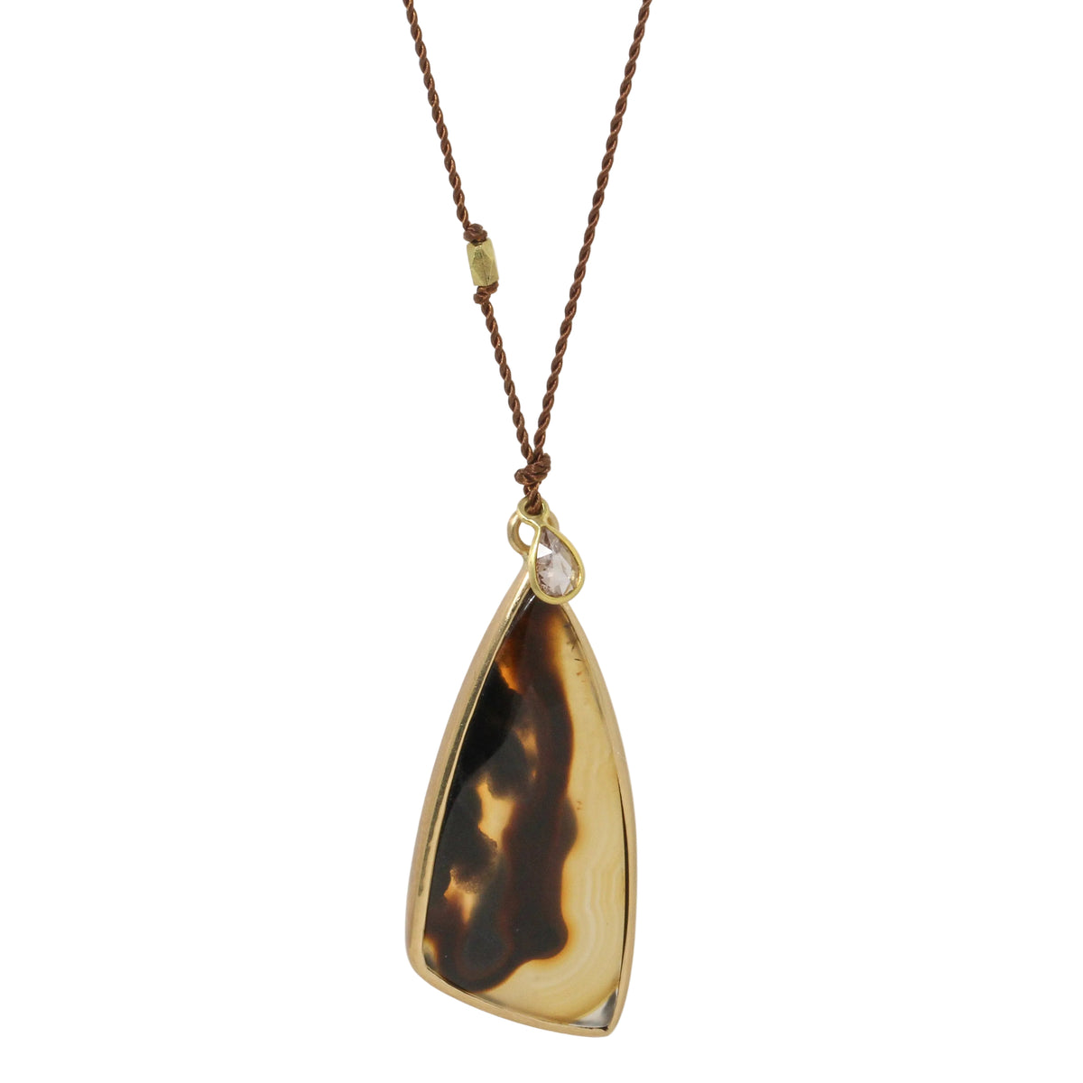 Piranha Agate + Diamond Necklace