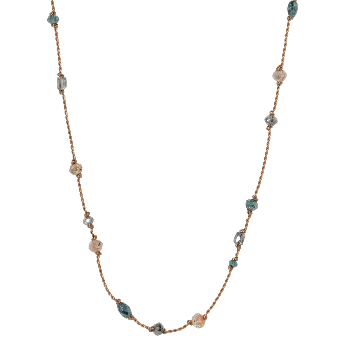 Blue Mix Diamond Scatter Necklace