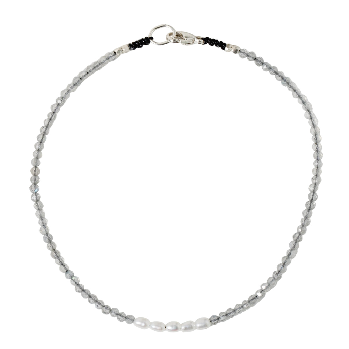 Labradorite + Pearl Bracelet