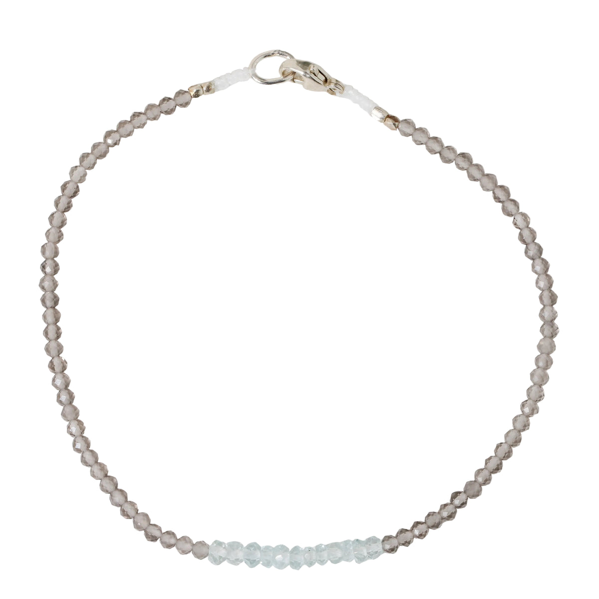Grey Moonstone + Aquamarine Bracelet