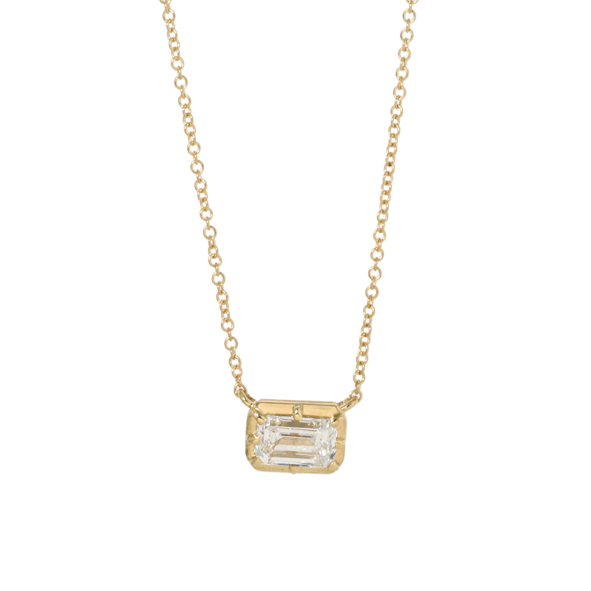 Emerald Cut Diamond Necklace
