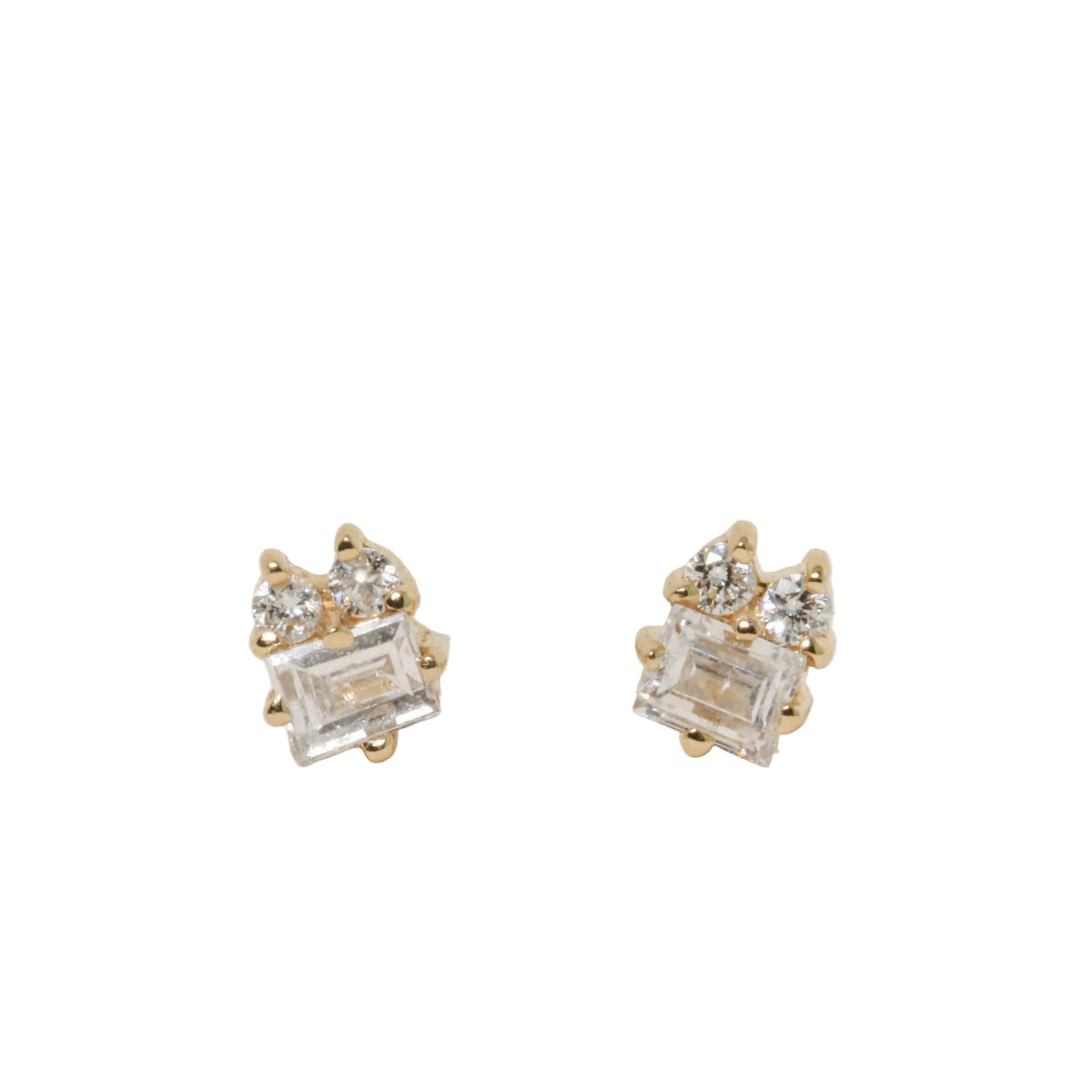 Diamond Cluster Stud Earrings