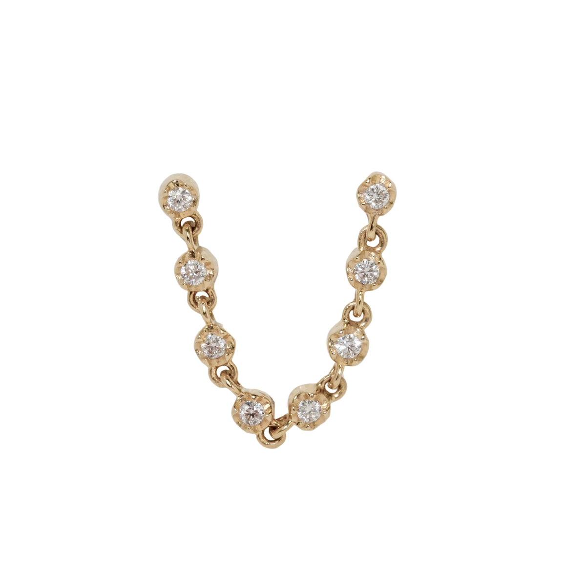 Diamond Chain Bridge Stud Earring