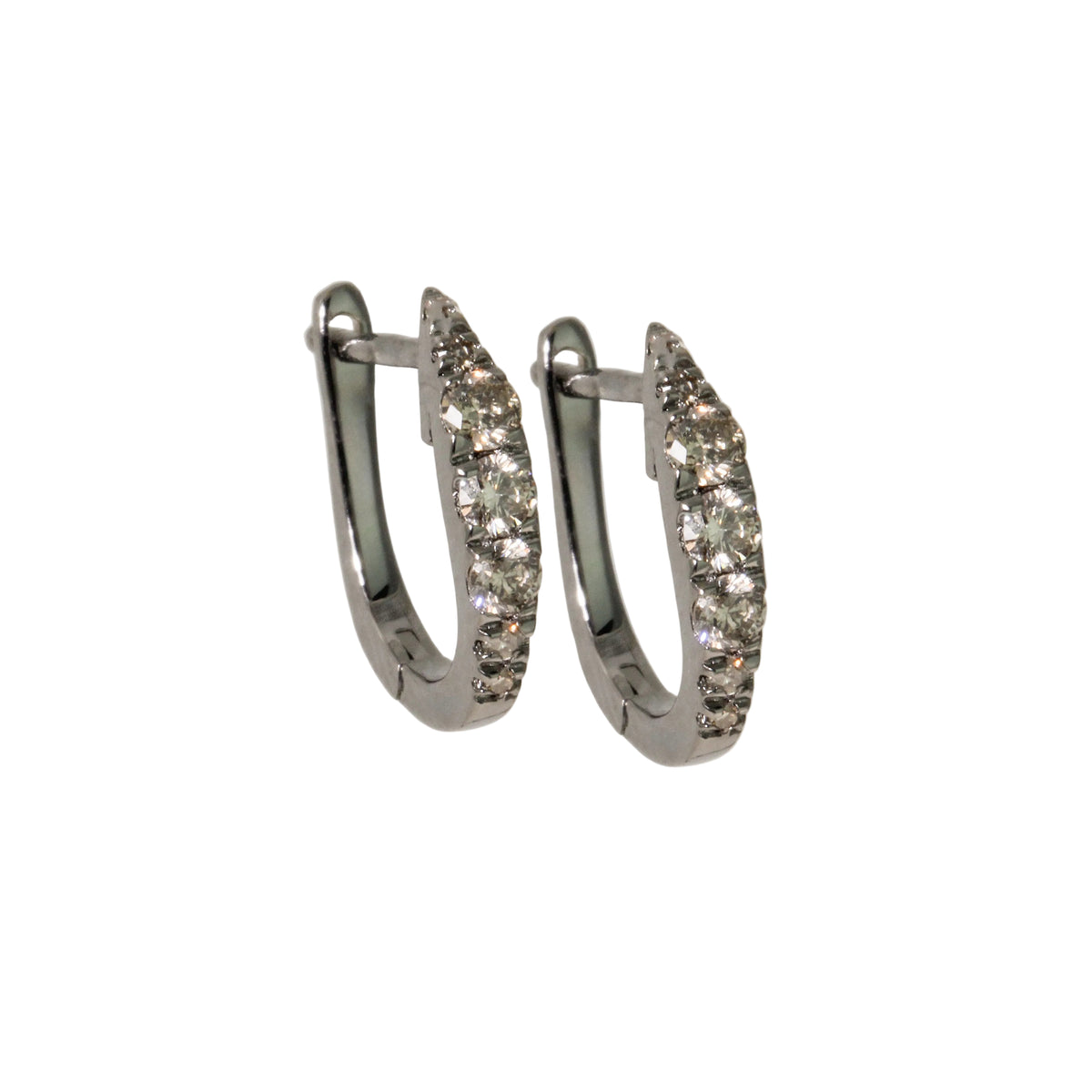 Diamond Thorn Huggie Hoop Earrings