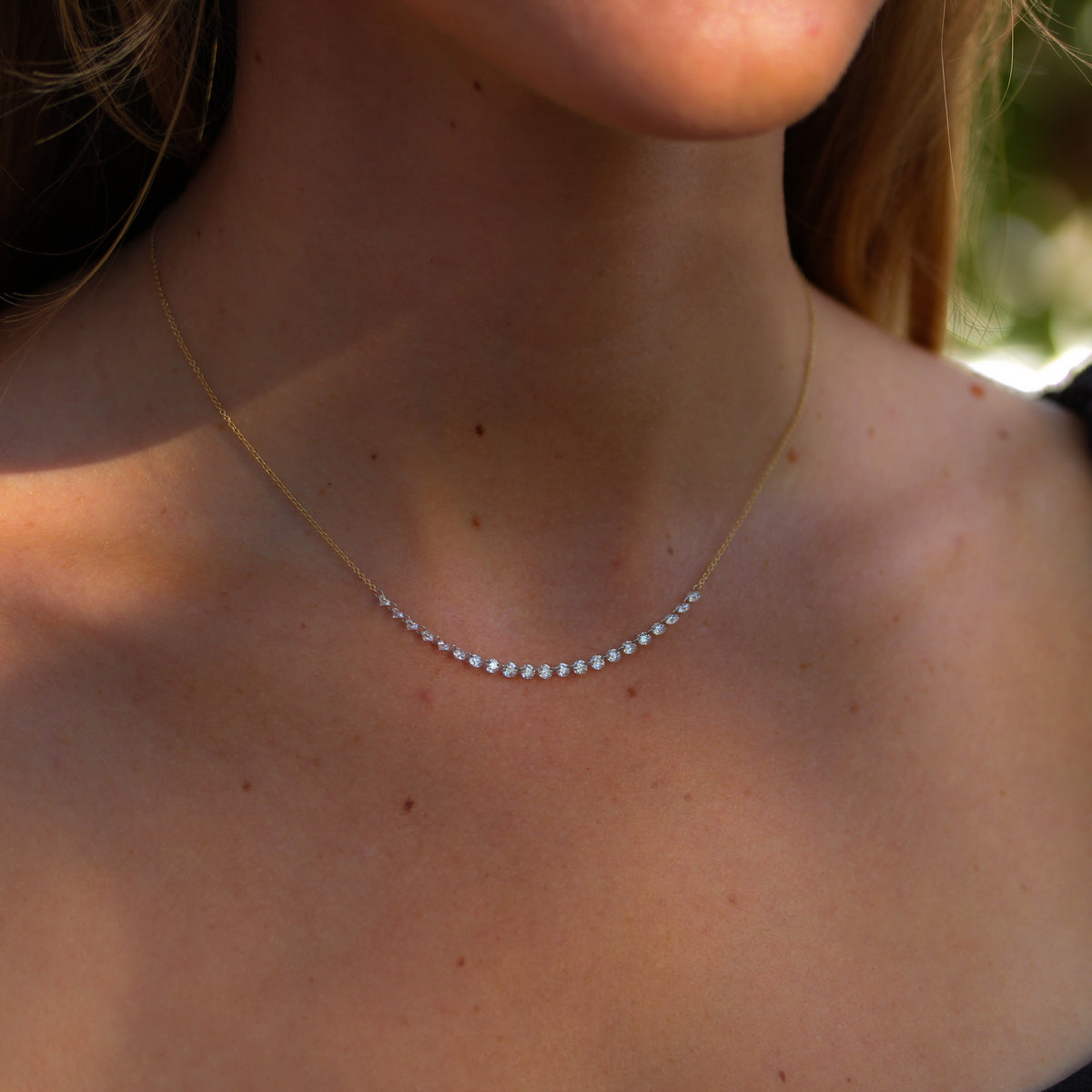 Floating Diamond Chain Necklace