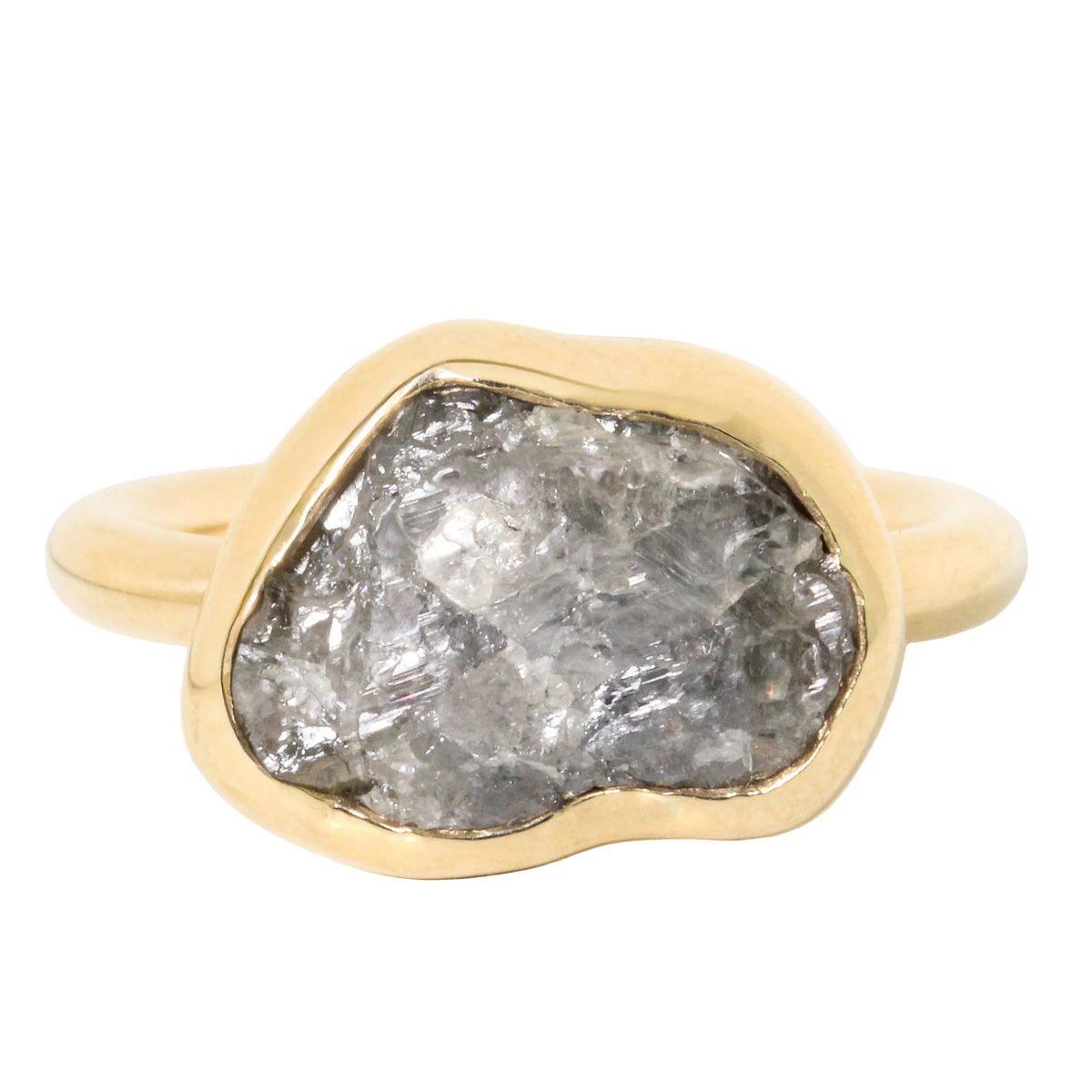 6.45ct Raw Grey Diamond Ring