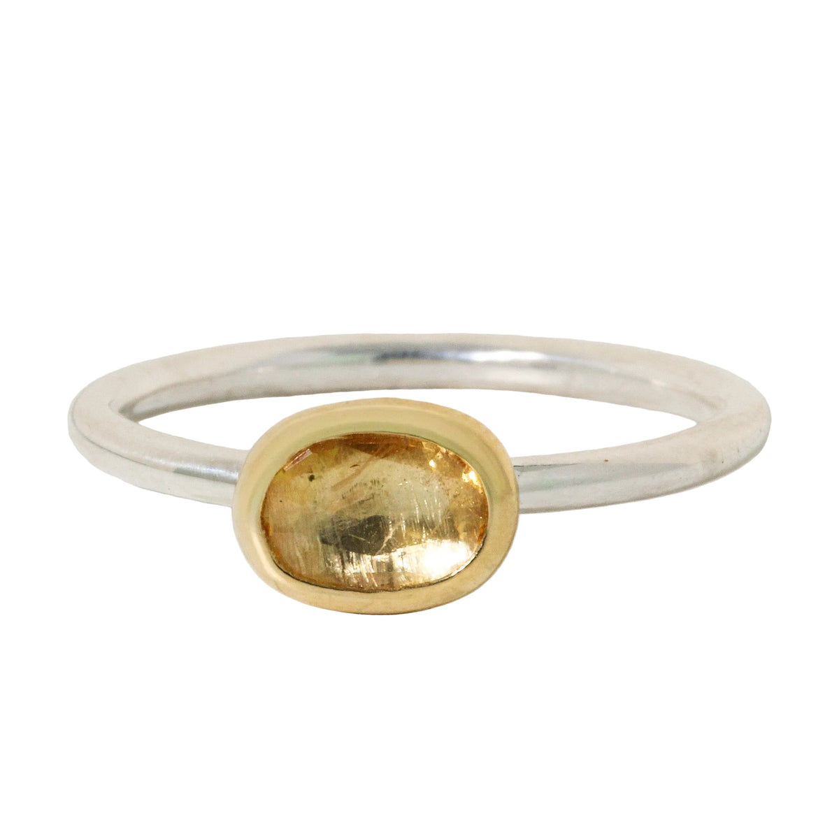 Oval Yellow Sapphire Stacking Ring
