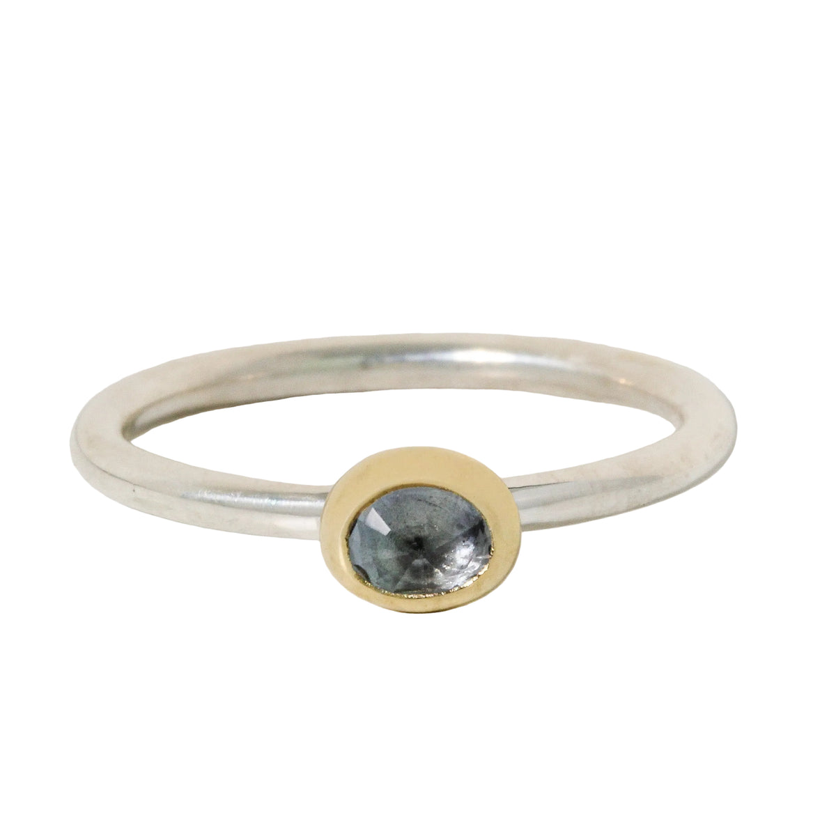 Grey-Blue Sapphire Stacking Ring