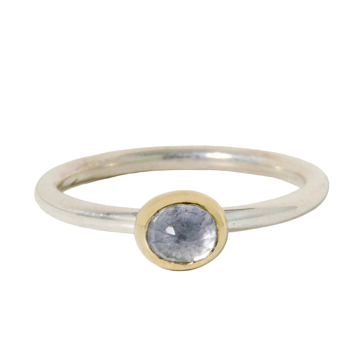 Light Grey-Lilac Sapphire Stacking Ring