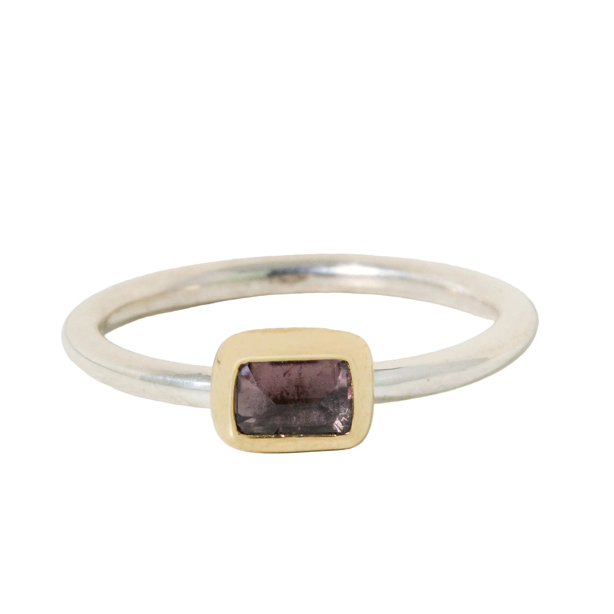 Purple Rectangle Sapphire Stacking Ring