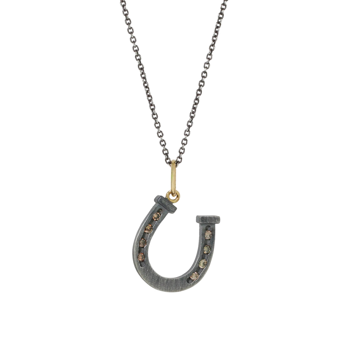 Champagne Diamond Horseshoe Charm