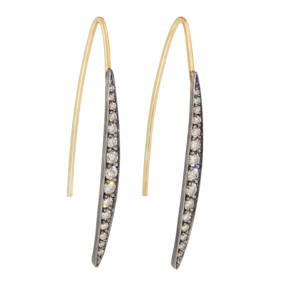 Champagne Diamond Hook Earrings