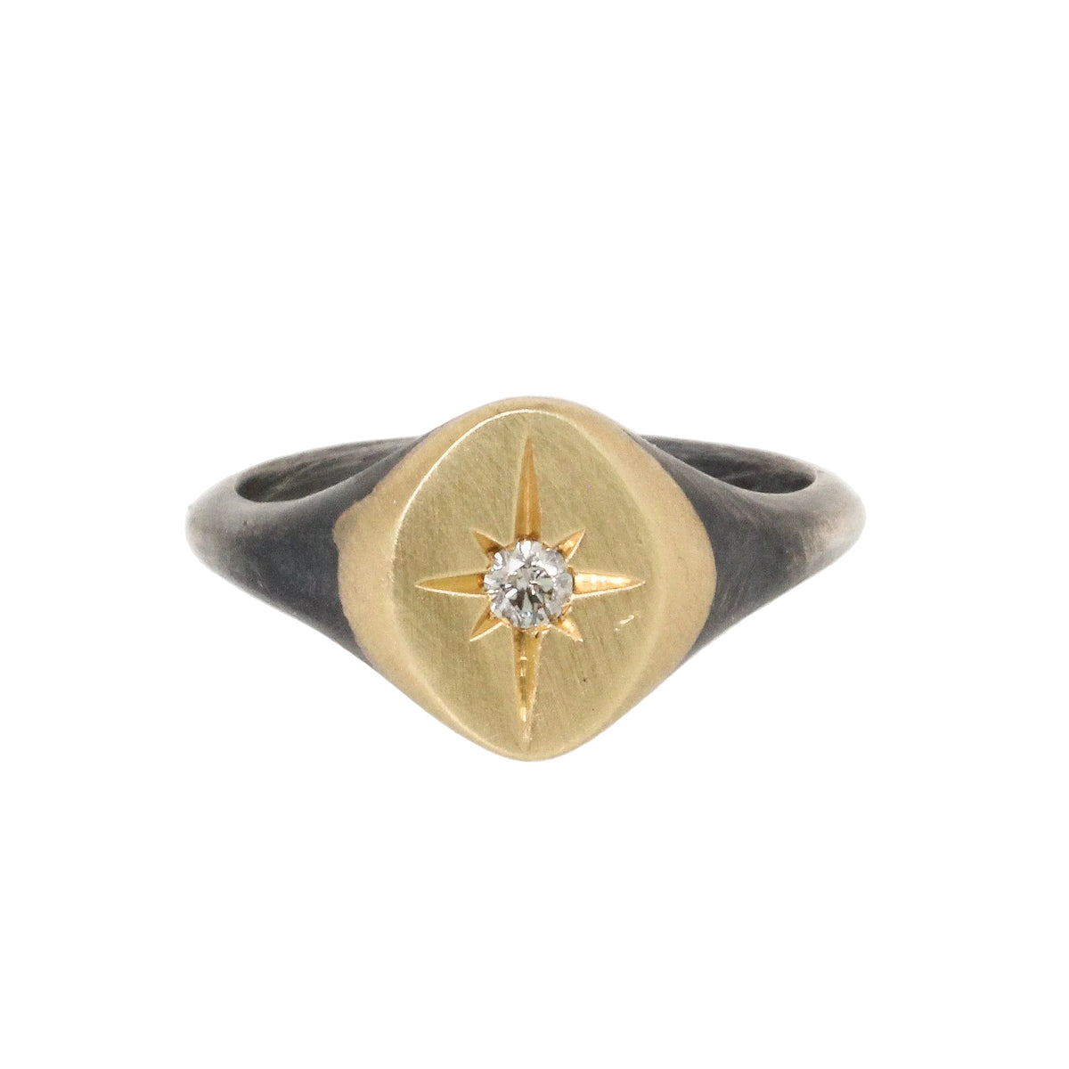 Baby Star Diamond Signet Ring